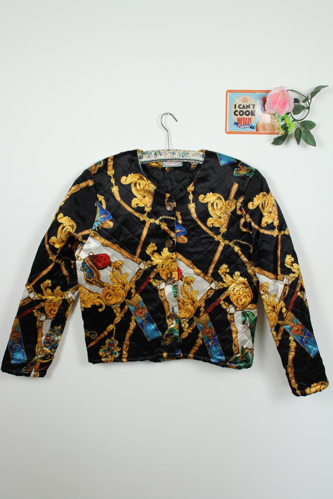 🌸Veste vintage 80's matelassée Ralph Luigi - style baroque, satinée et chic🍒