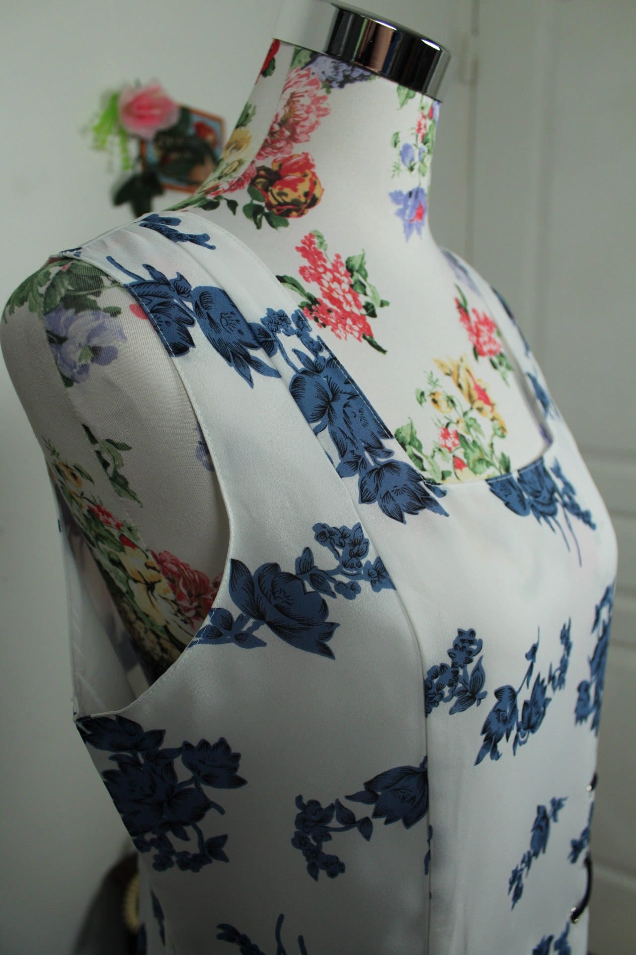 🌸🍒Débardeur vintage 90's fleuri romantique & laçage - Taille 40🍒🌸