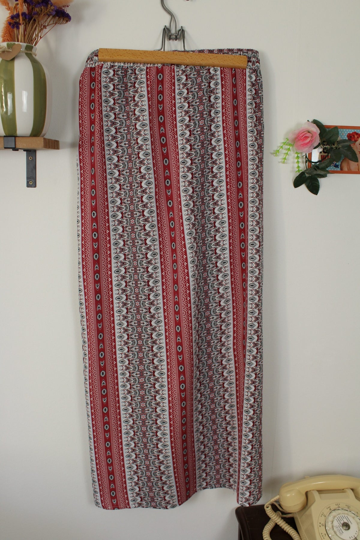 Jupe longue rétro pasiley & motifs bohème années 2000 - Taille 36/38