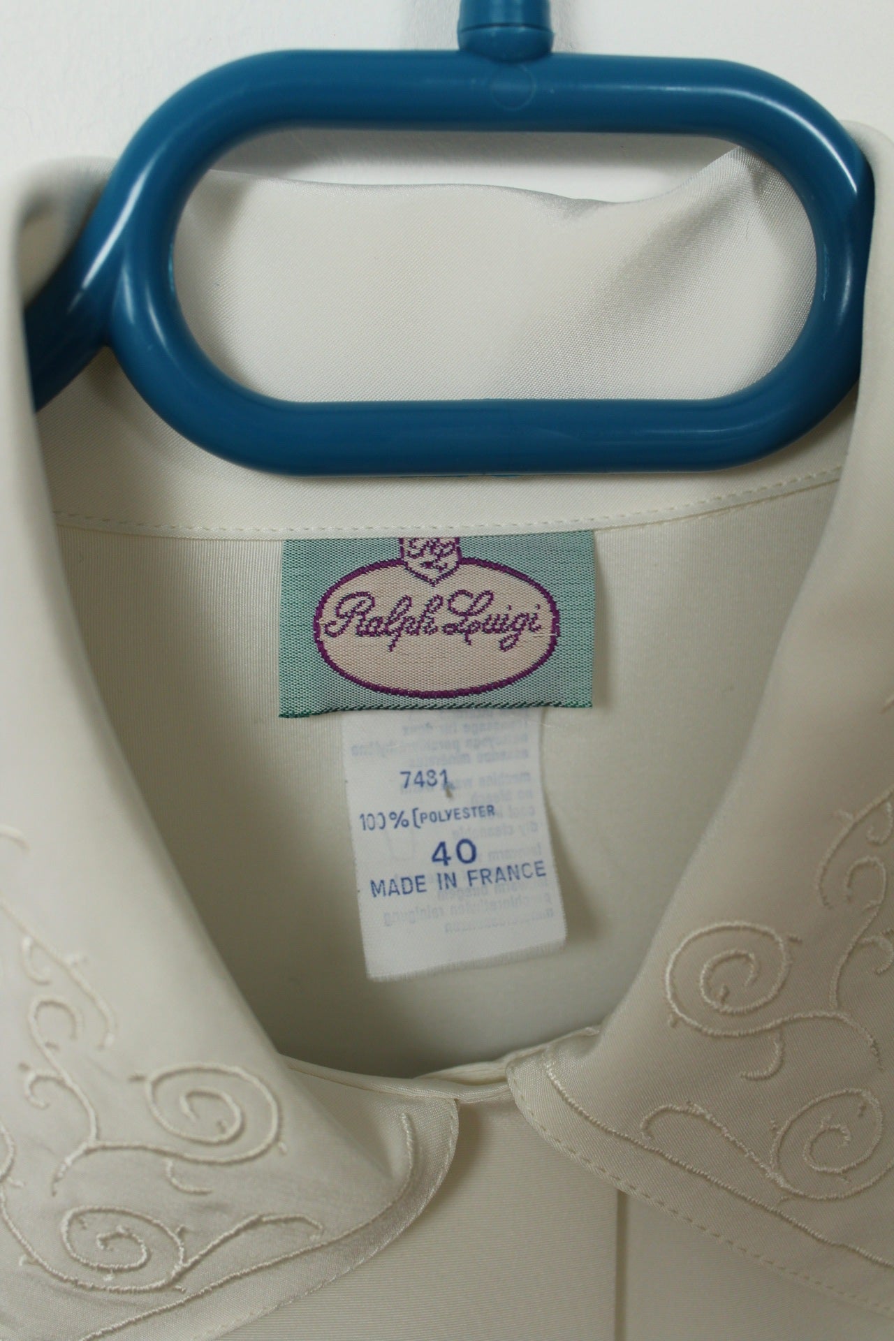 🌸Chemise satinée col brodé romantique Ralph Luigi 80's🍒