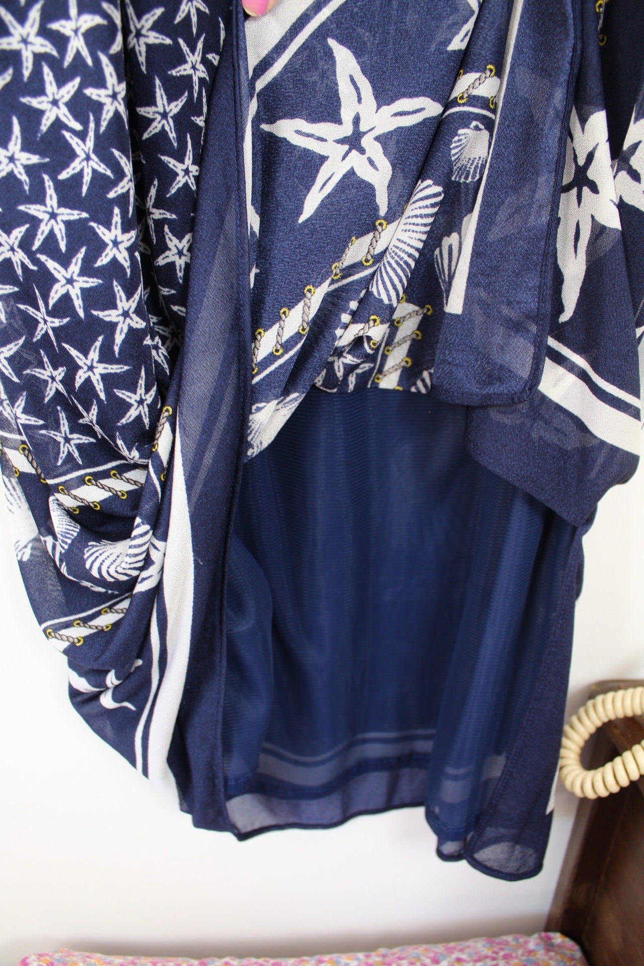 🌸🍒Robe vintage 80's imprimé marin coquillages - Navy vintage - Taille 36/38🍒🌸