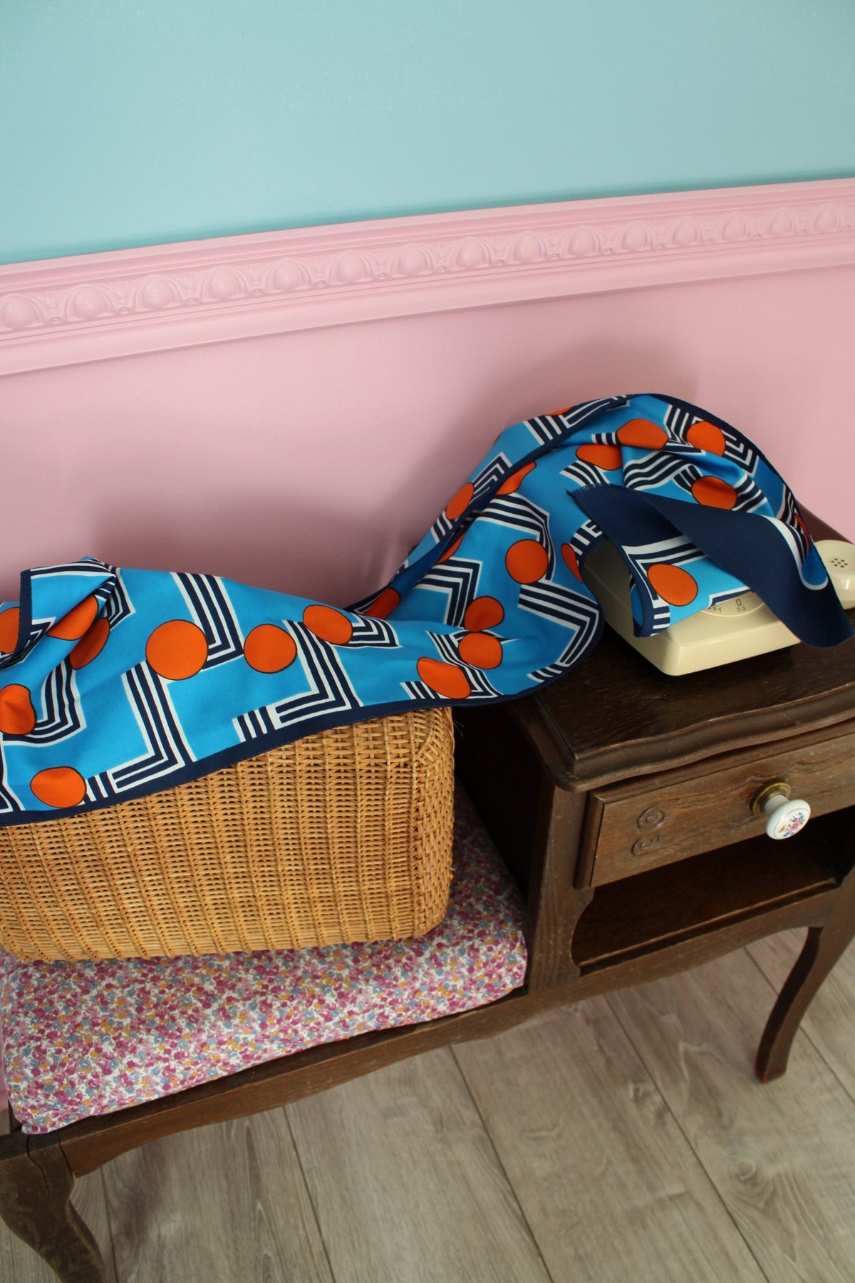 Foulard vintage années 70 formes géométriques pep's