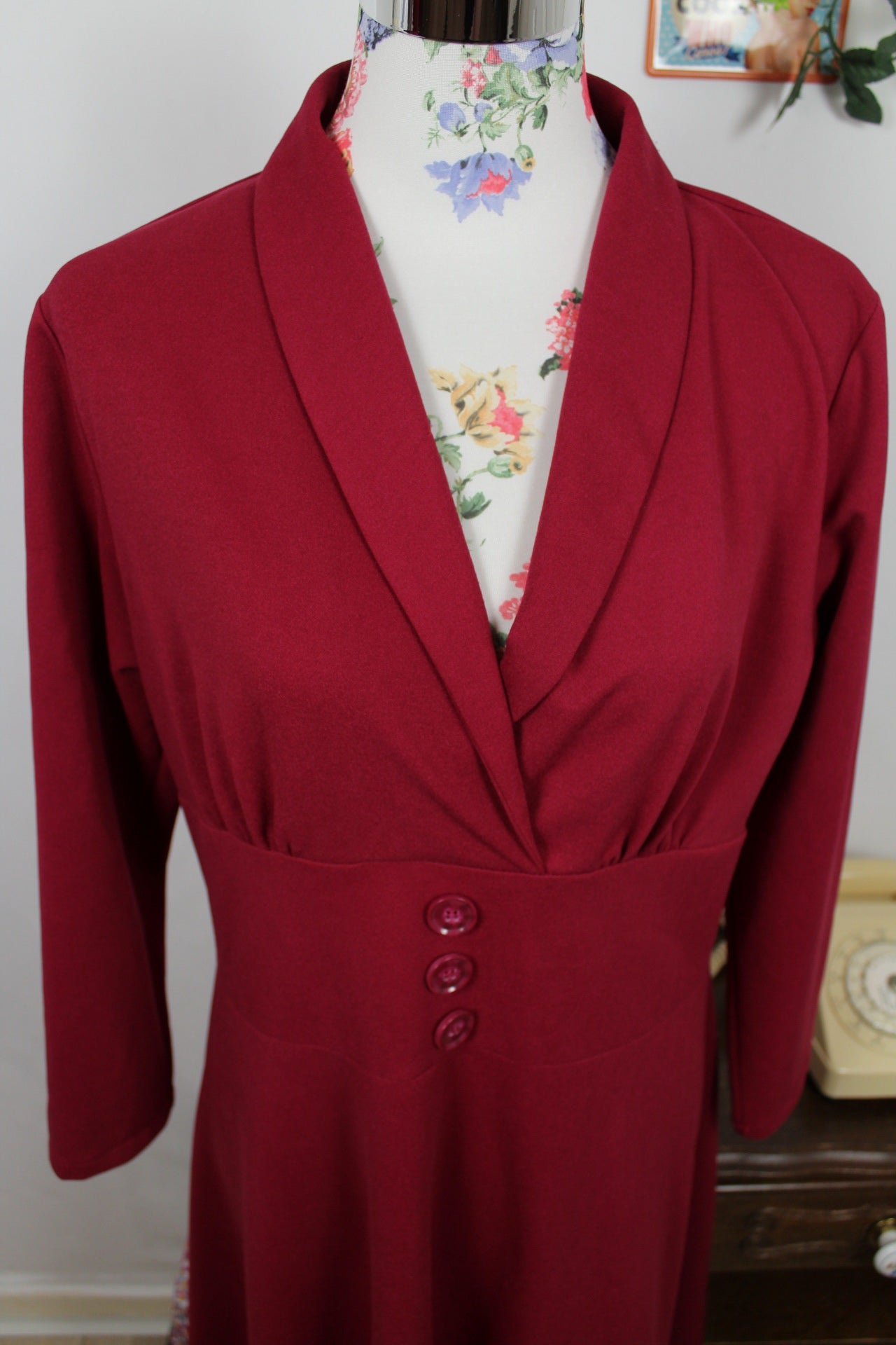 🍒🌸Robe pin-up 80/90s Sergio Di Fiori - Taille 40/42🌸🍒