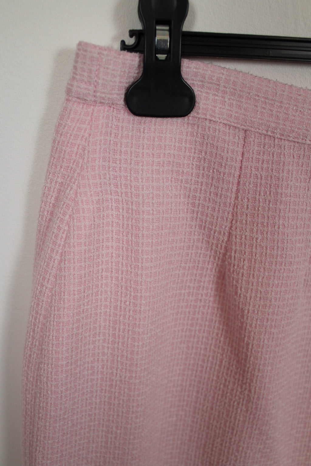 🌸 Ensemble jupe + veste preppy vintage 80's rose poudré - perles nacrées & boutons dorés🍒