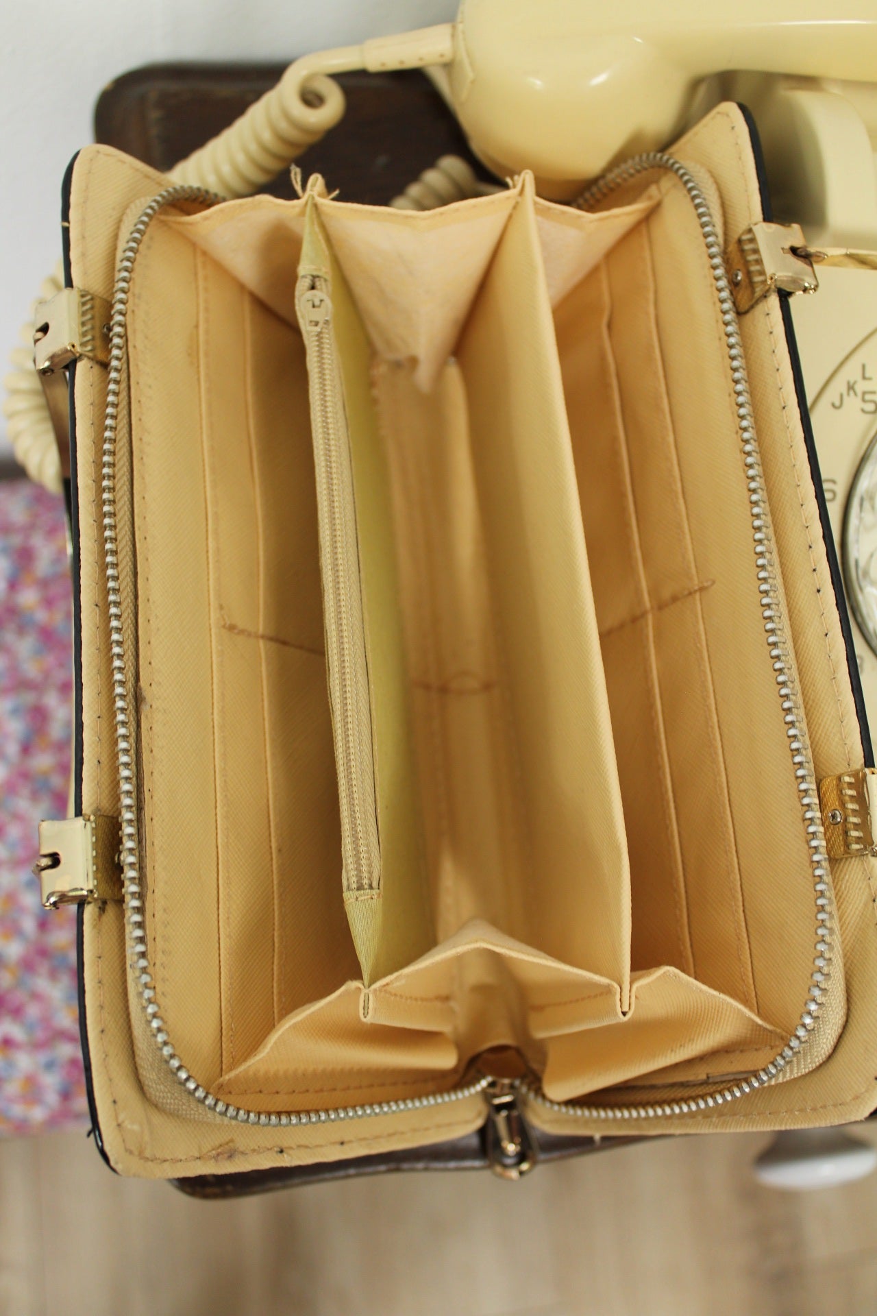 🌸🍒Sac rétro style grand portefeuille à mains esprit 60's🍒🌸