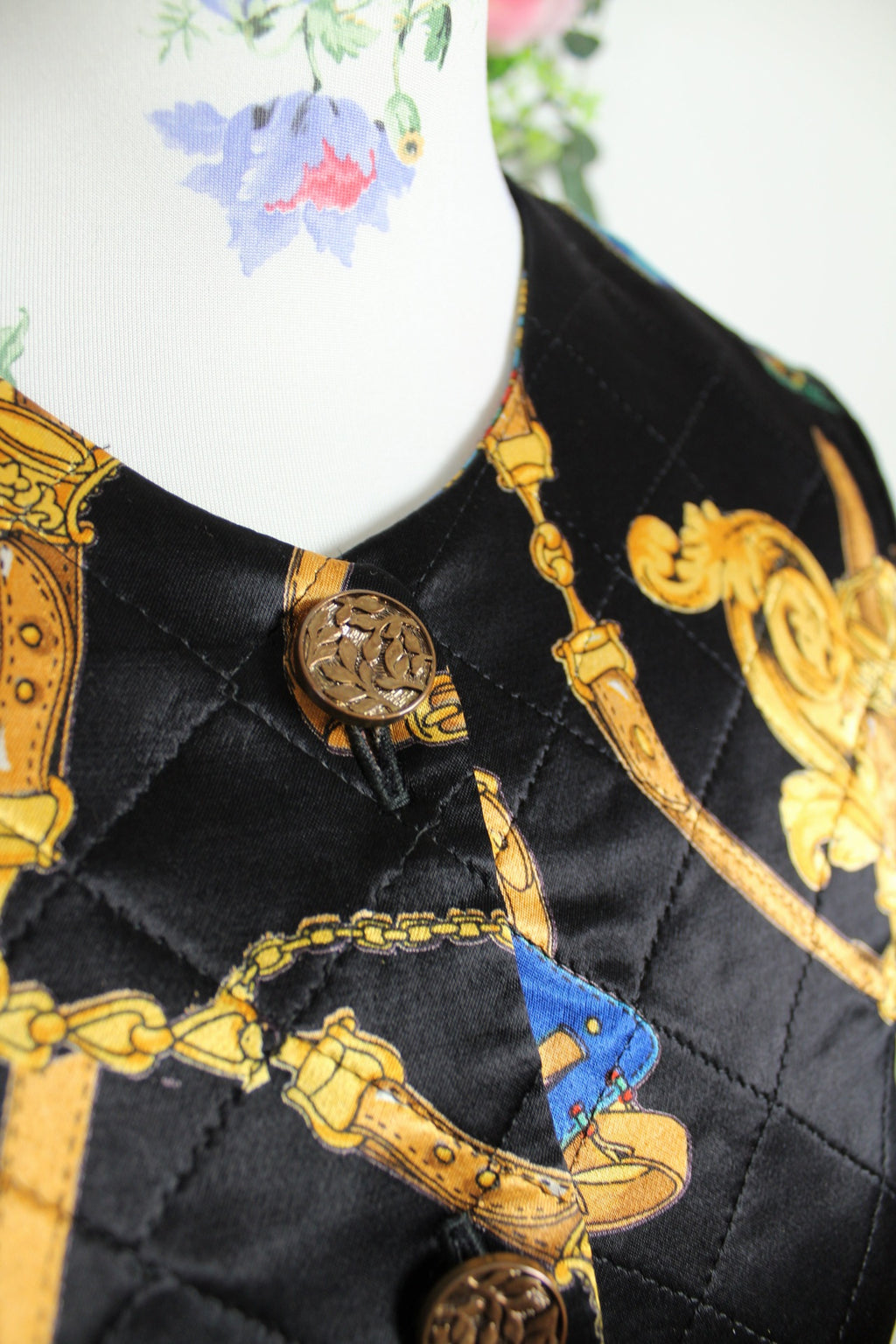 🌸Veste vintage 80's matelassée Ralph Luigi - style baroque, satinée et chic🍒