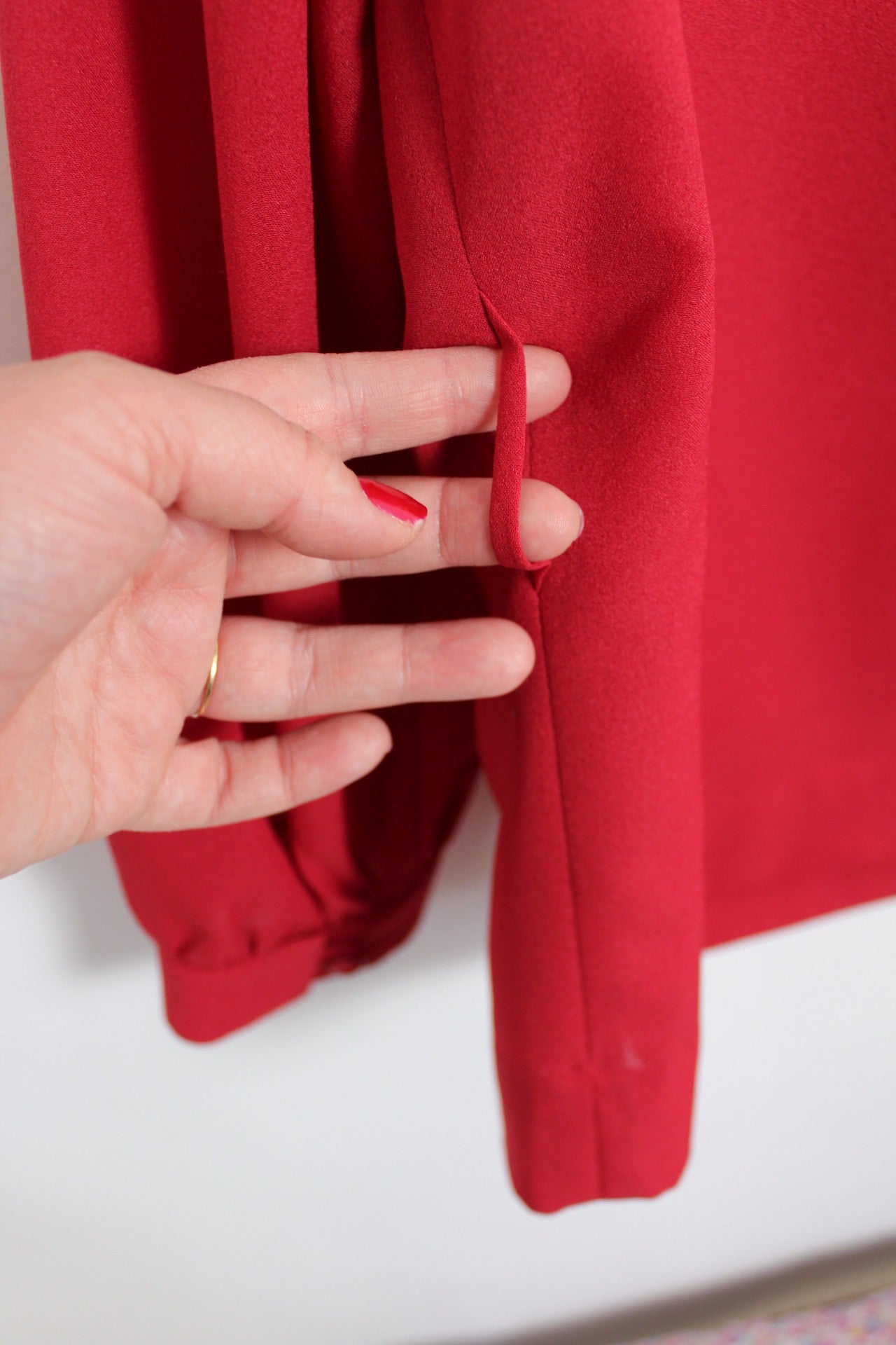 🌸🍒Blouse vintage 90's rouge romantique & broderies fleuries - Taille 40/42🍒🌸