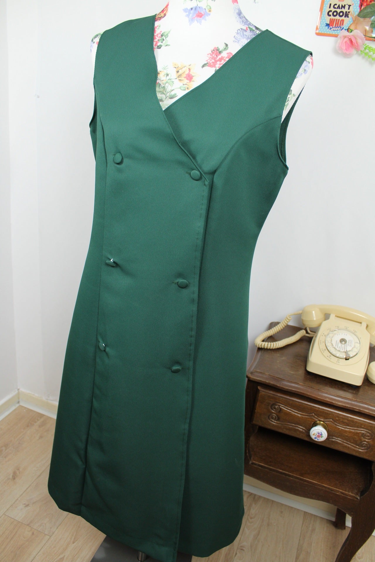 🌸🍒Robe vintage 90's vert sapin - coupe croisée - Taille 40🍒🌸
