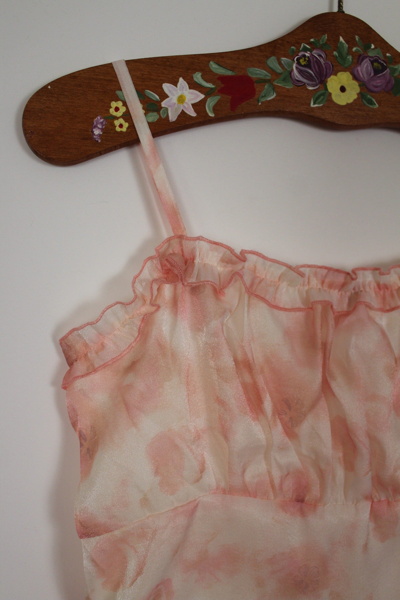 🌸🍒Robe Y2k romantique - volants effet pétales de fleurs & rose doux pailleté - Taille 38🍒🌸