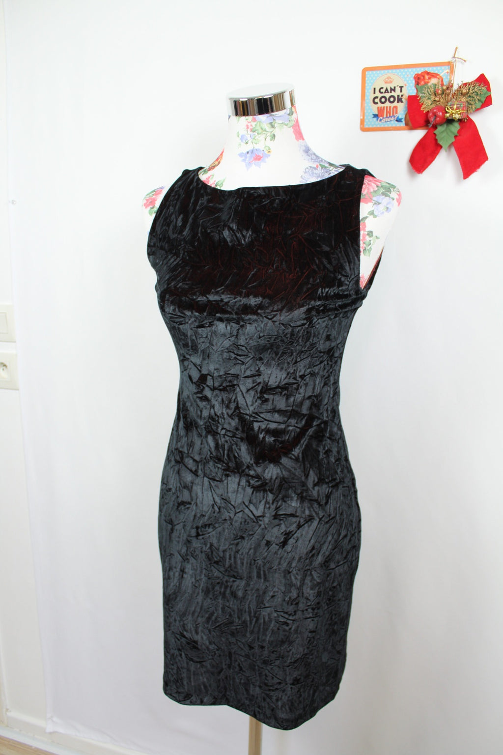 ✨Robe en velours froissé reflets bordeaux cuivré - Promod vintage 80's - robe de soirée✨