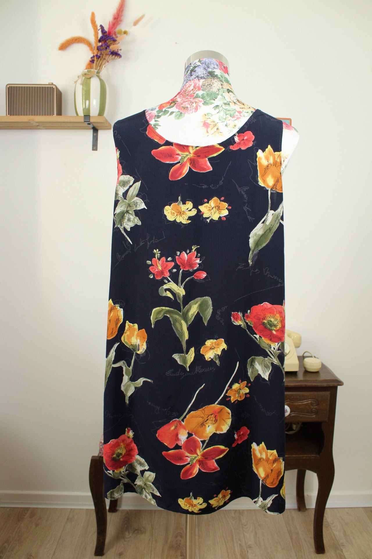 🌸🍒Robe vintage 90's summer vibes - fleurie & phrases romantiques - Taille 38/40🍒🌸