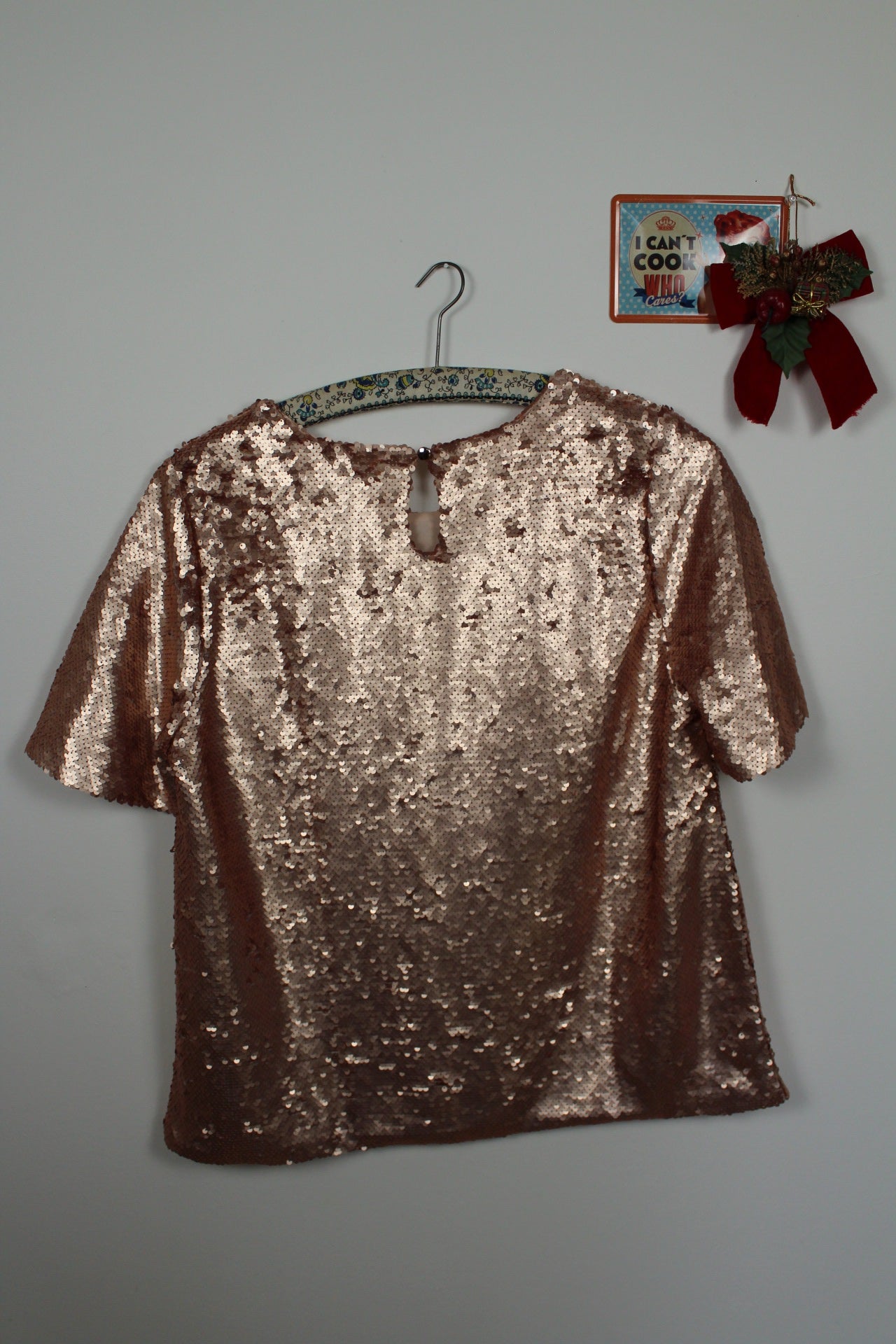 ✨Blouse vintage 90's à sequins champagne rosé Damart - soirées & fêtes✨