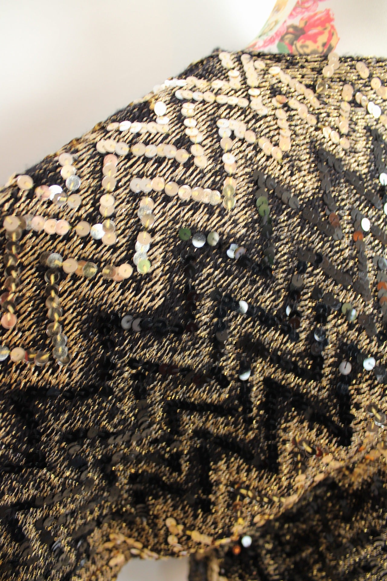 ✨Pull vintage 80's à sequins dorés & manches chauve-souris - party glam✨