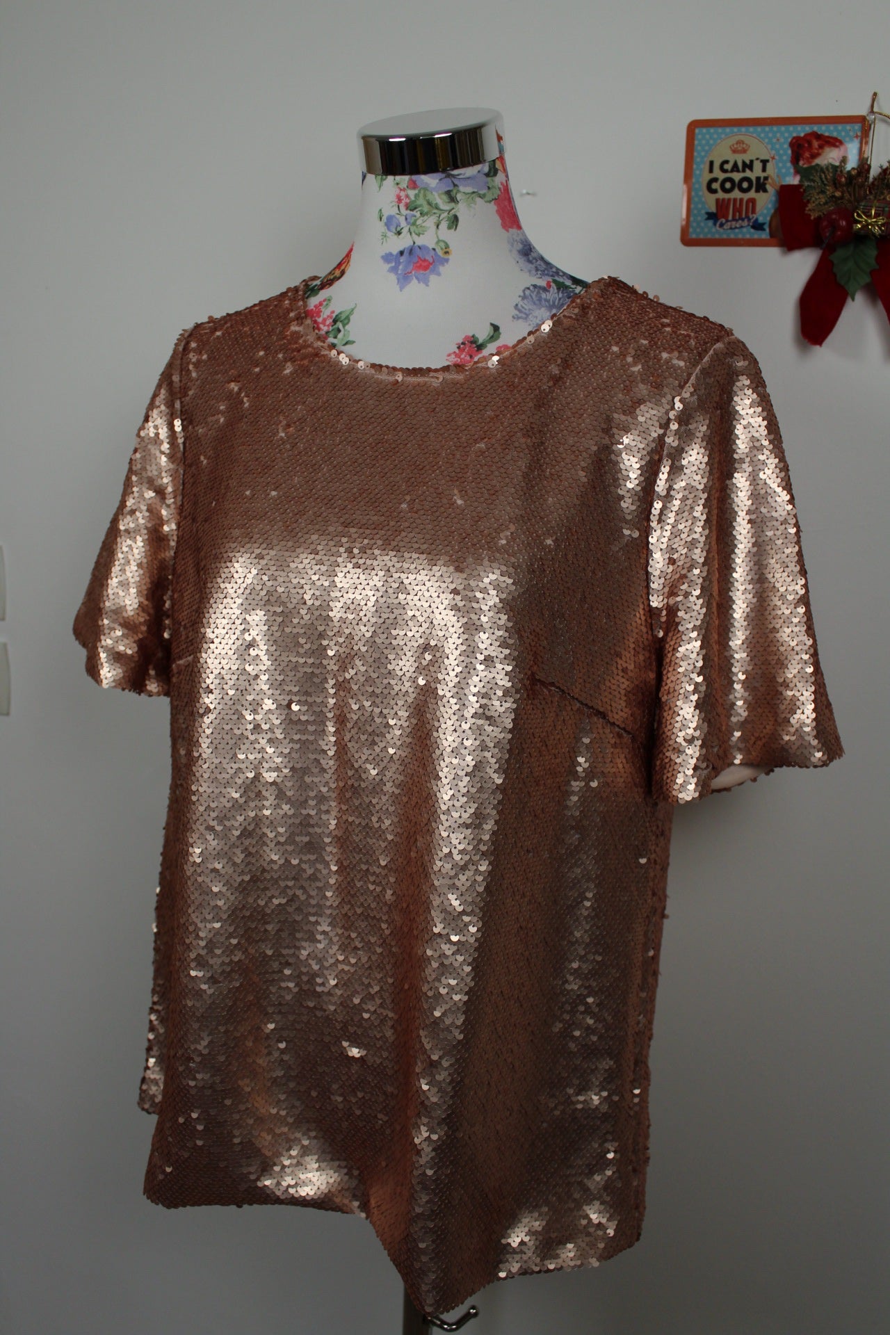 ✨Blouse vintage 90's à sequins champagne rosé Damart - soirées & fêtes✨