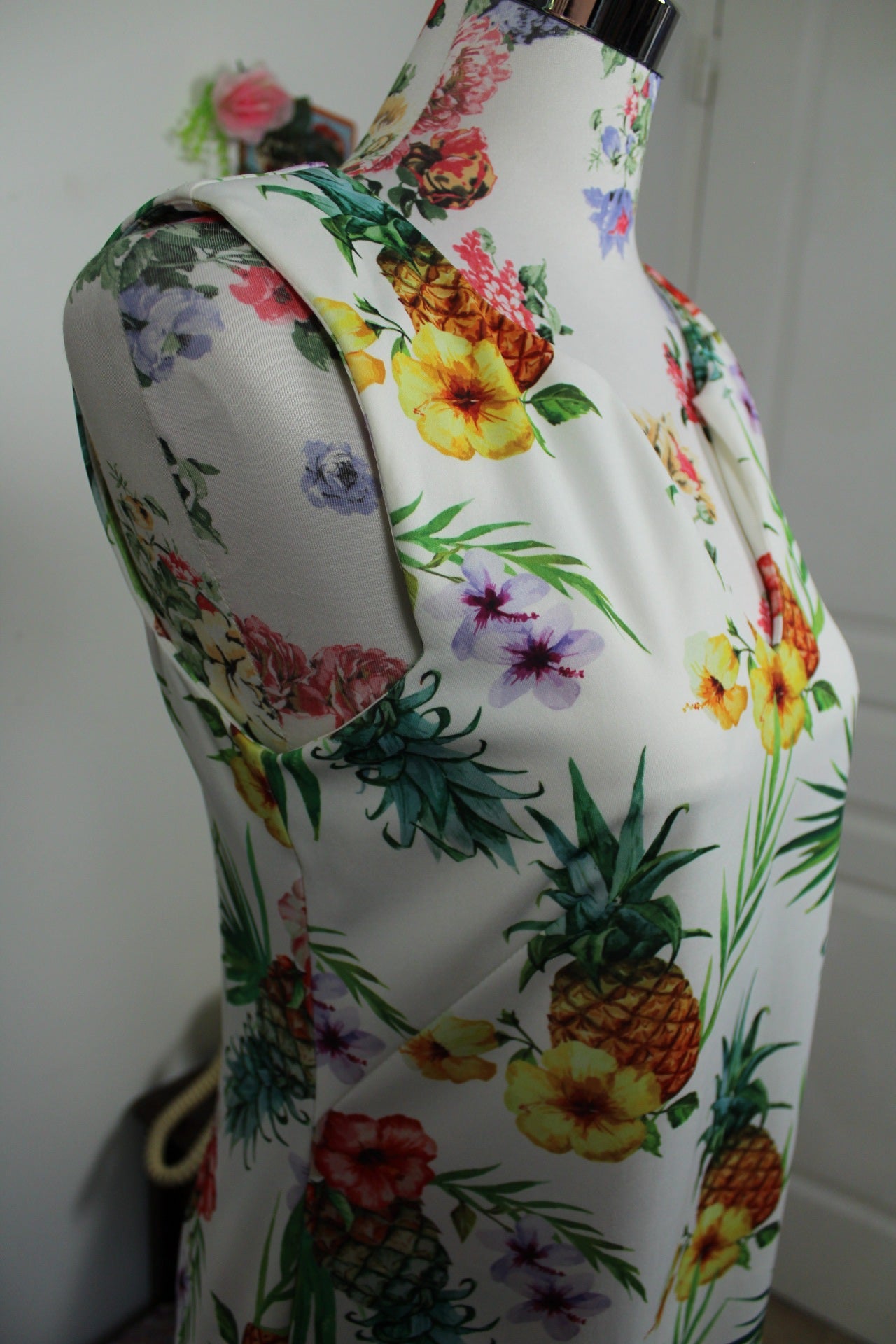 🌸🍒Robe tropicale Molly Bracken Ananas & fleurs des îles - Taille 36🍒🌸