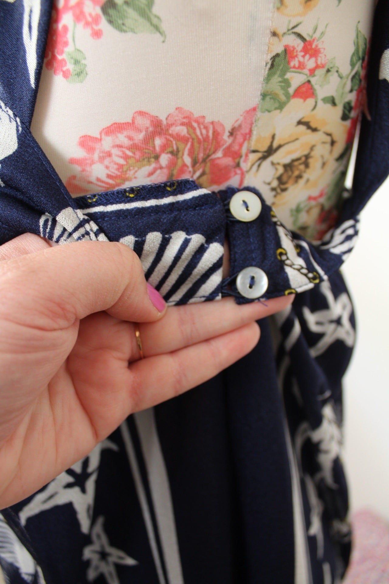 🌸🍒Robe vintage 80's imprimé marin coquillages - Navy vintage - Taille 36/38🍒🌸