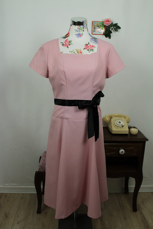 🌸🍒Robe rose poudrée années 2000 marque MIKAROSE inspiration rétro pin-up 50's - Taille 38🍒🌸