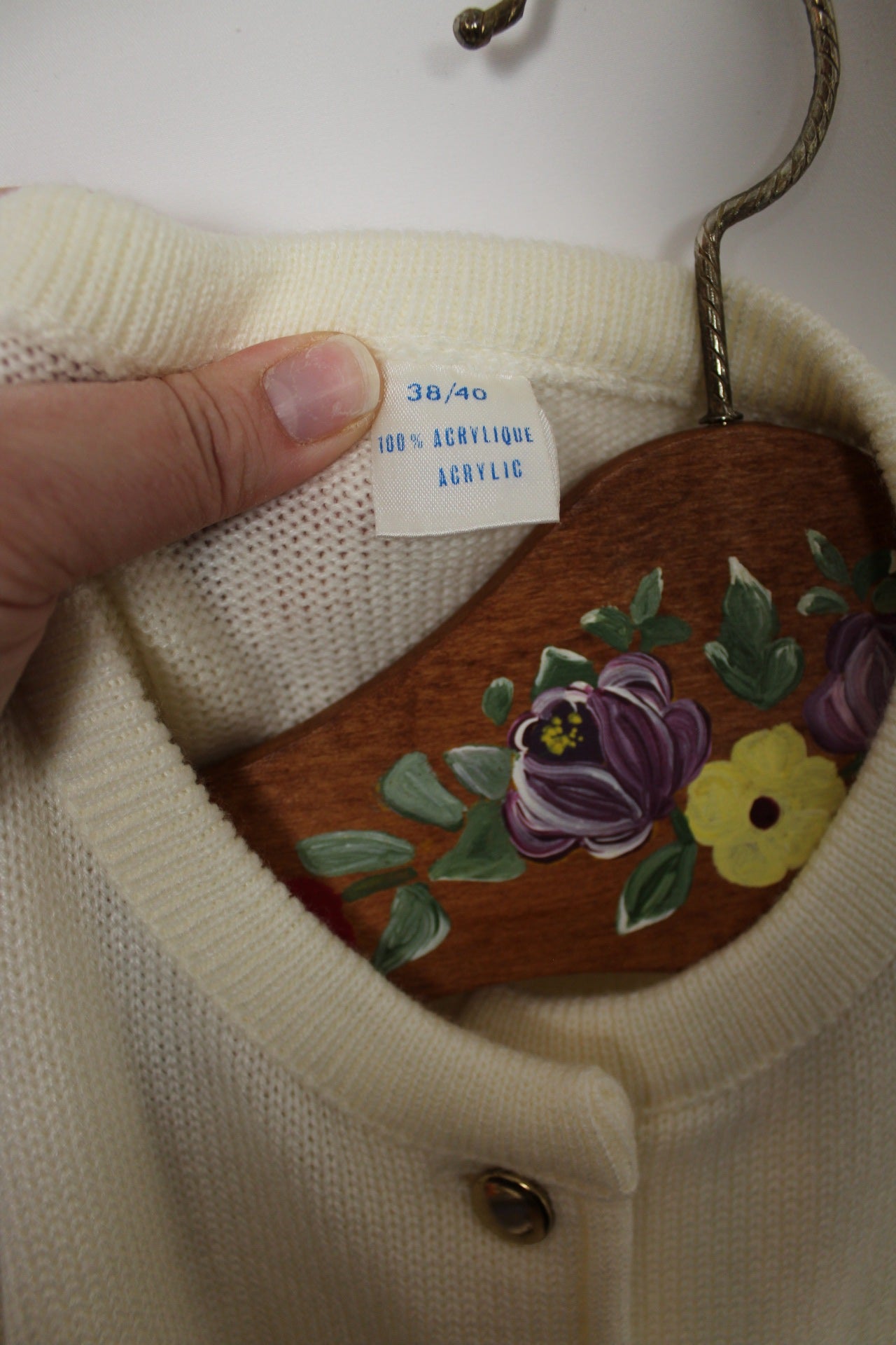 Pull cardigan folk vintage avec broderie florale taille 40 M - France Pull cardigan folk vintage avec broderie florale taille 40 M - France