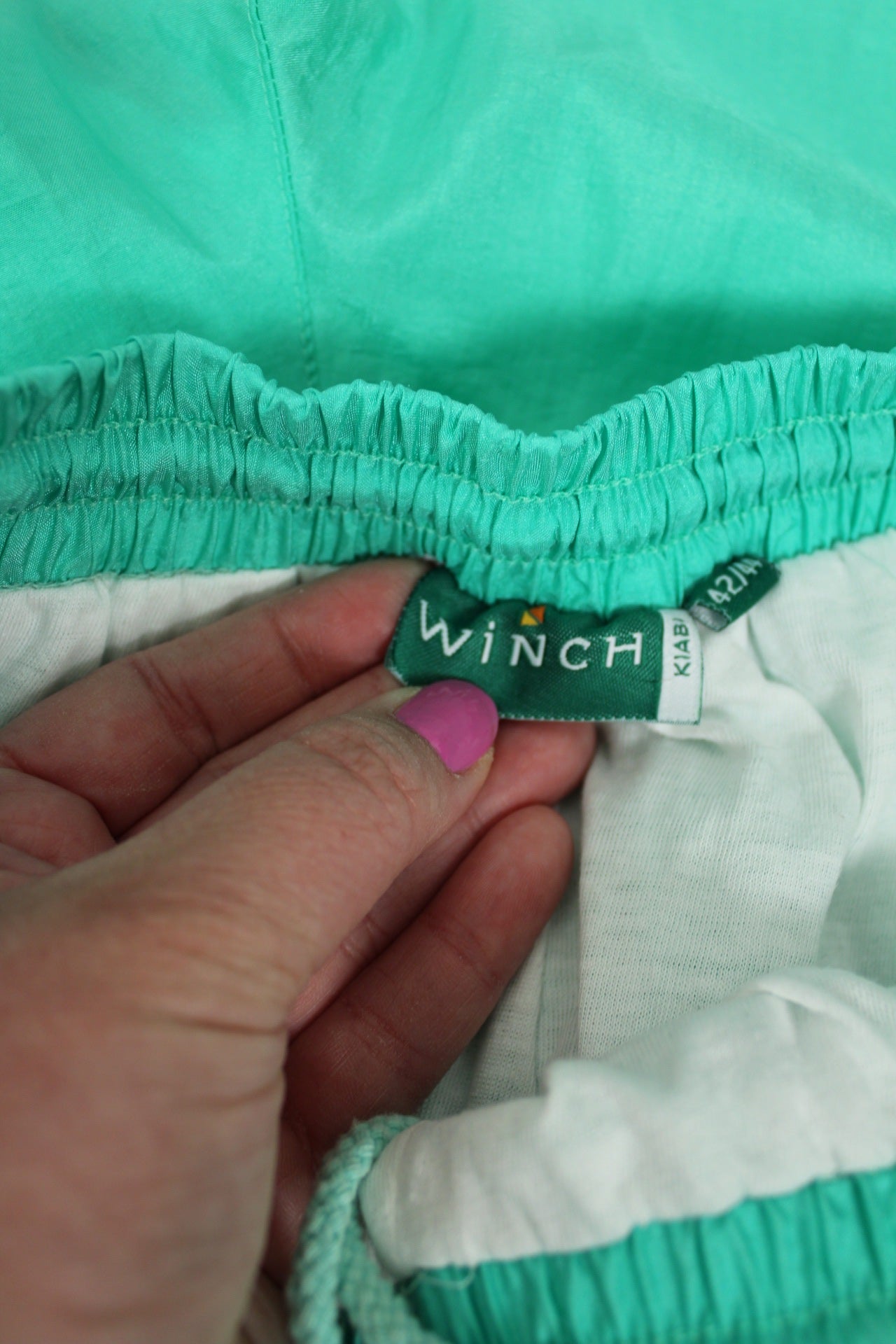 🌸🍒Jogging comfy vintage 90's Winch vert d'eau - style parachute - Taille 38/40🍒🌸