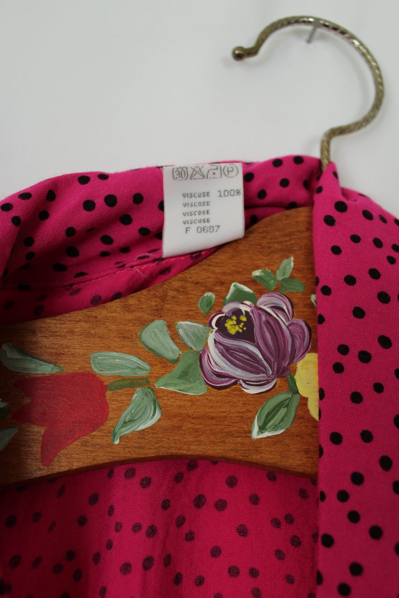 🌸🍒Robe vintage 80's rose pep's et pois style pin-up/rockabilly 50's - Taille 42/44🍒🌸