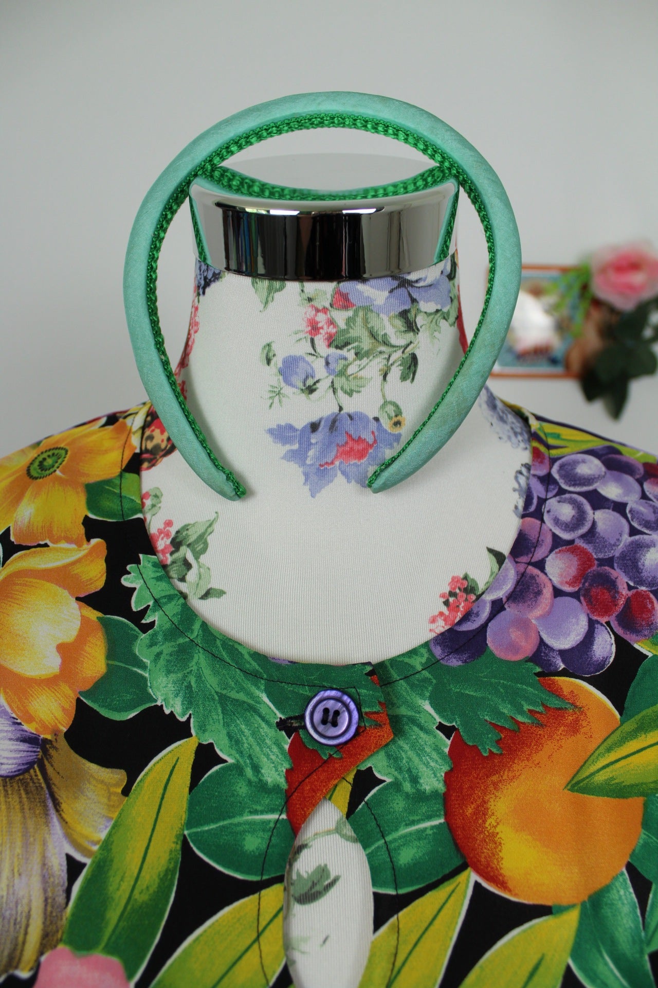 🌸🍒 Serre-tête vintage 90's satiné vert pastel 🍒🌸