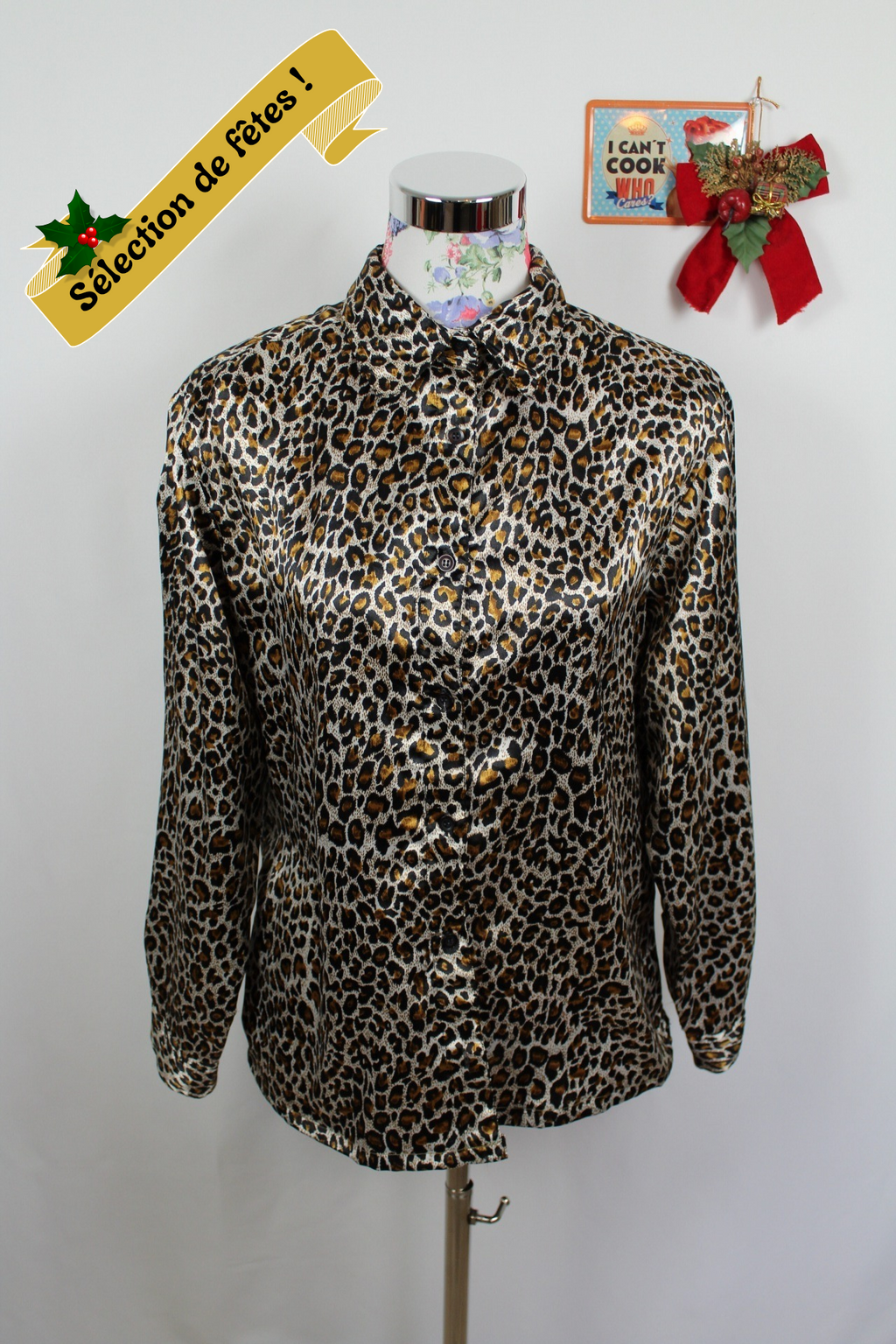 ✨Chemise vintage 90's imprimée léopard satiné✨