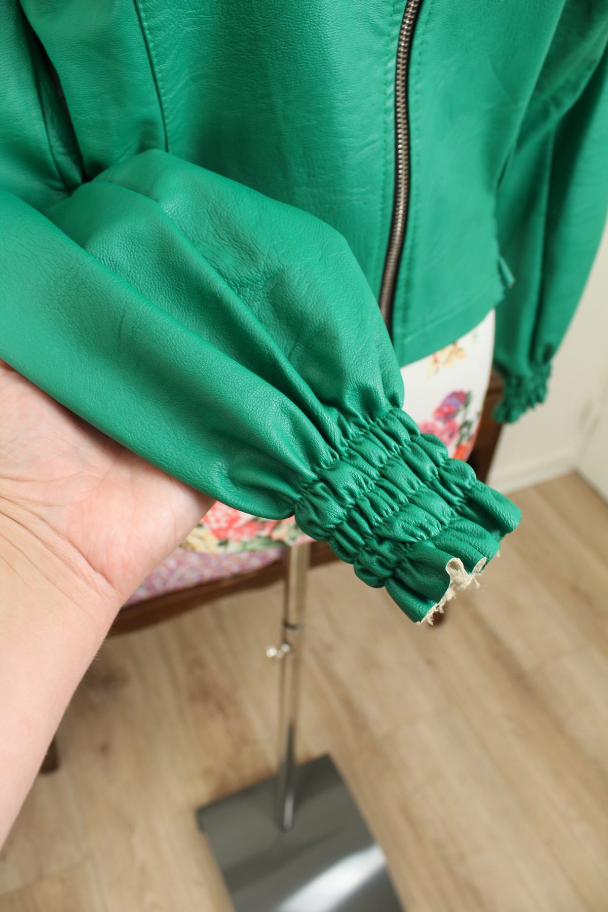 Veste vintage années 90/2000 vert pep's & manches froncées made in Italy - Taille 38