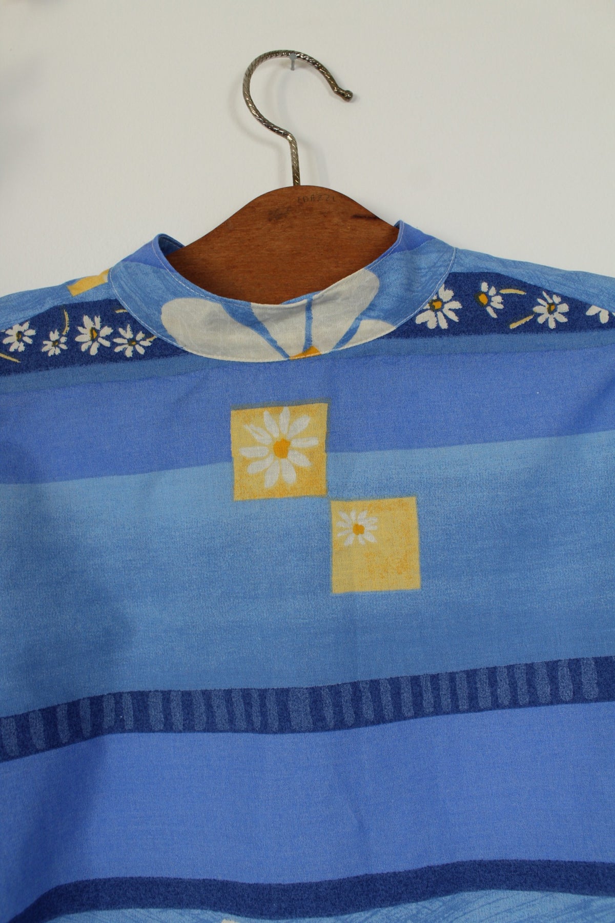 Blouse fleurie vintage années 90 fait main - col à nouer - Taille 38