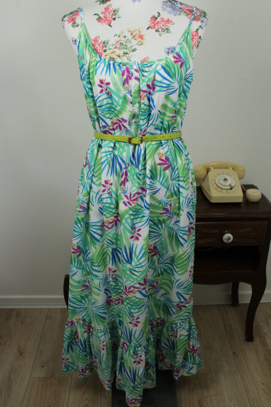 🌸🍒Robe longue tropicale Cyrillus 100% coton summer vibes - Taille 40/42🍒🌸