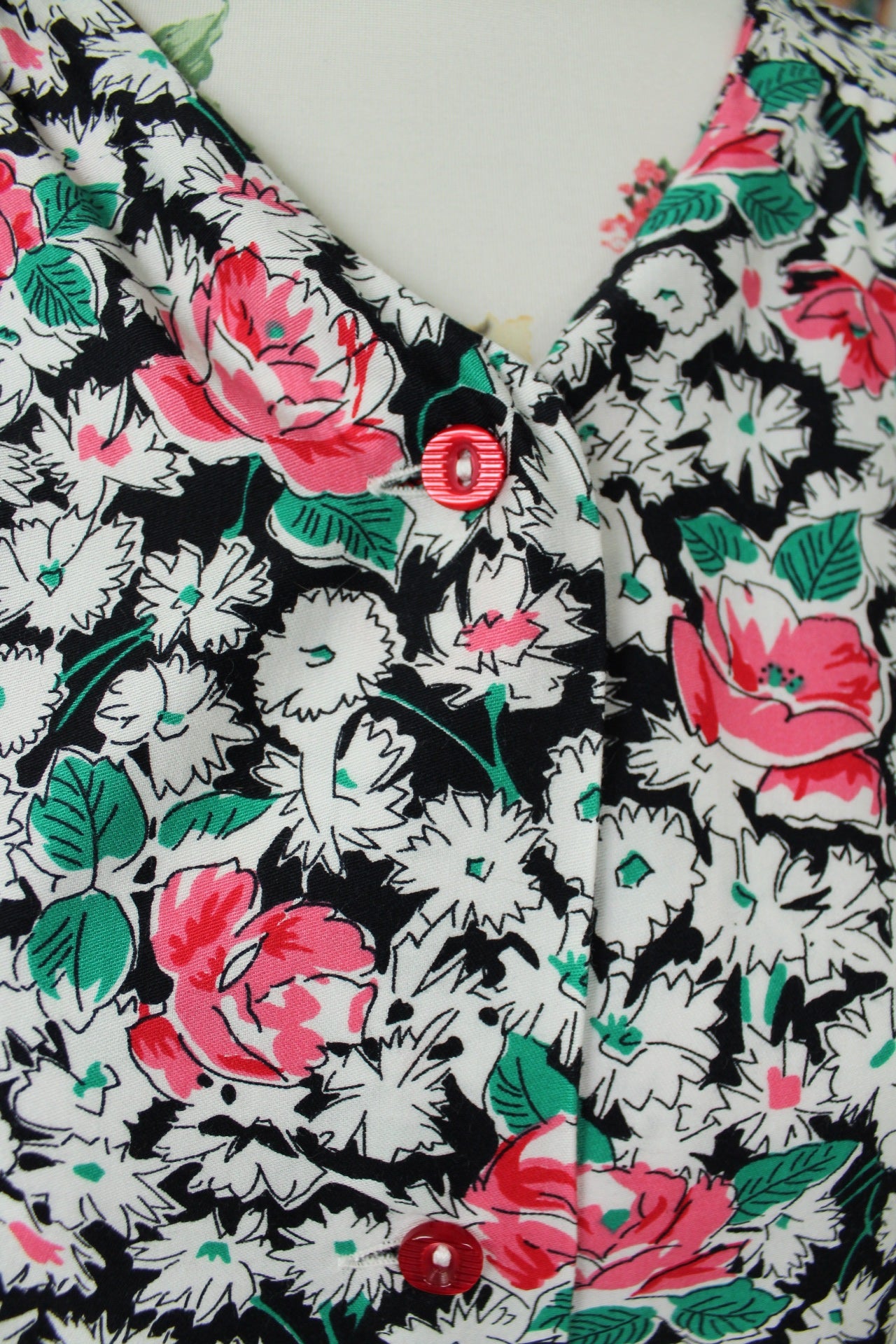 🌸🍒Robe vintage 80's printanière fleurie romantique - Taille 40🍒🌸