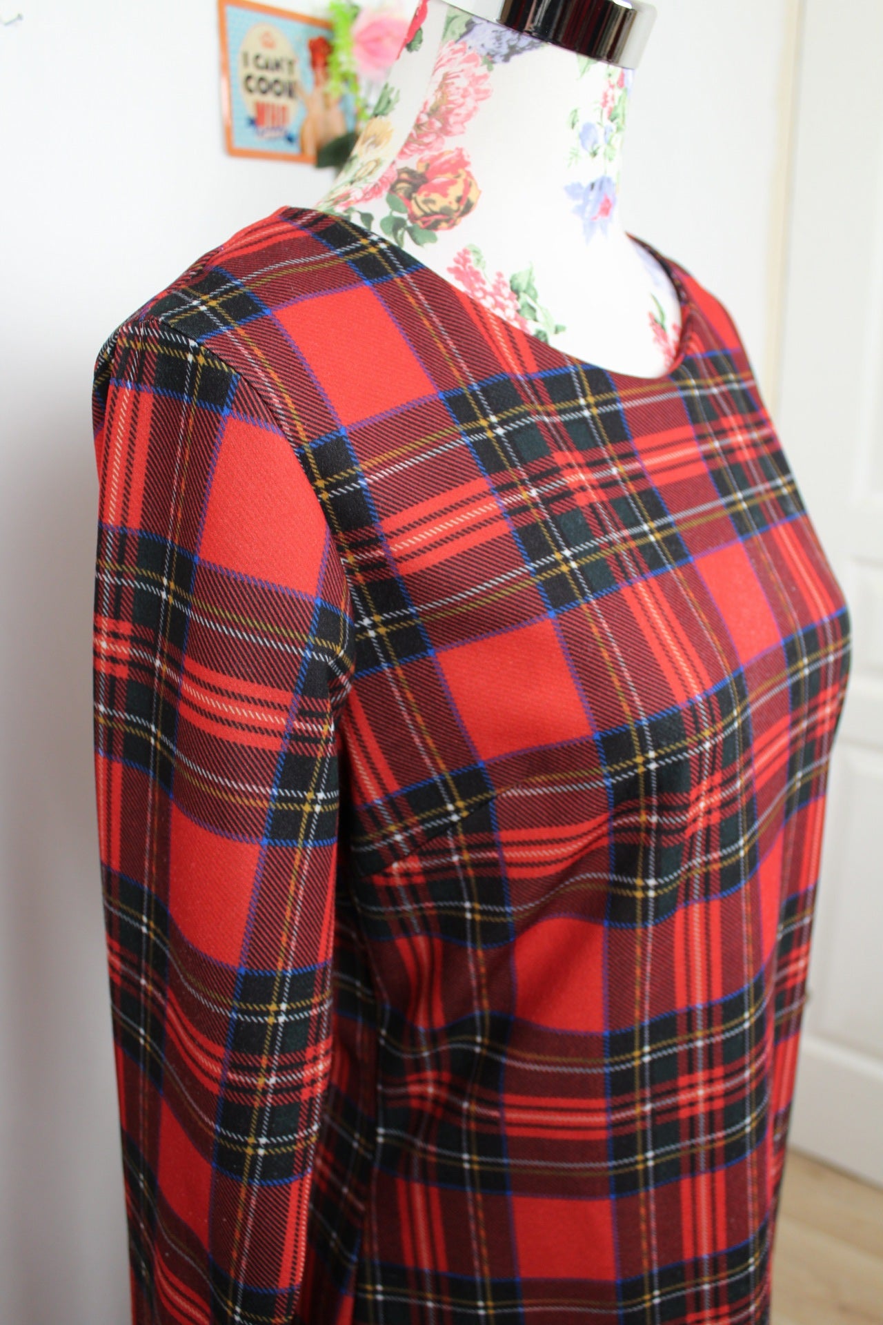 🌸🍒Robe vintage 90's tartan rouge Actuelle - Taille 38/40🍒🌸