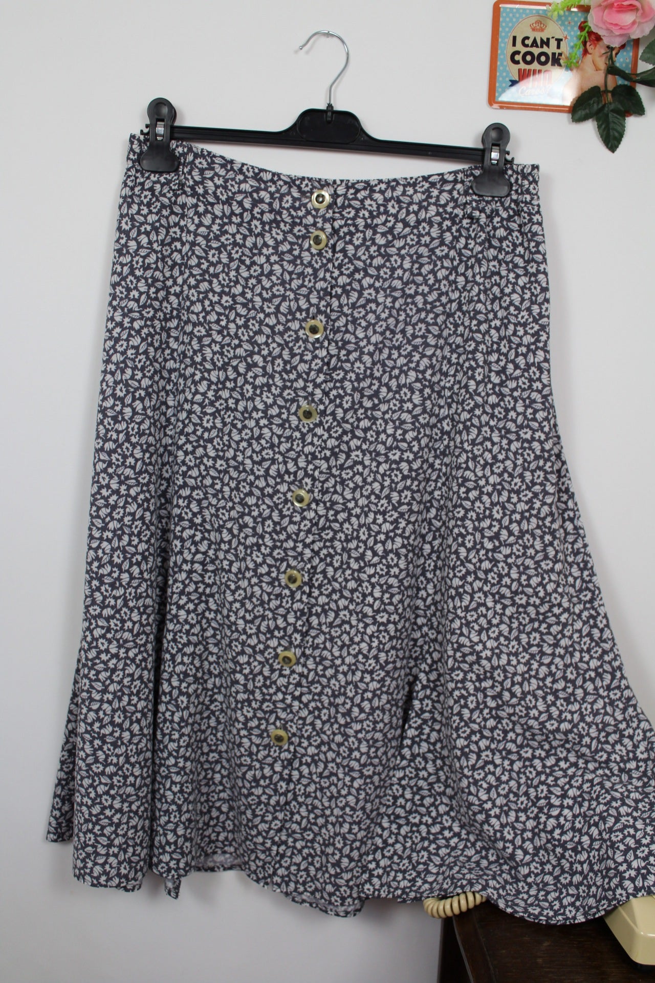 🍒🌸Jupe vintage 90's Claude Bauer - motifs éléphants et feuillage - Taille 40/42🌸🍒