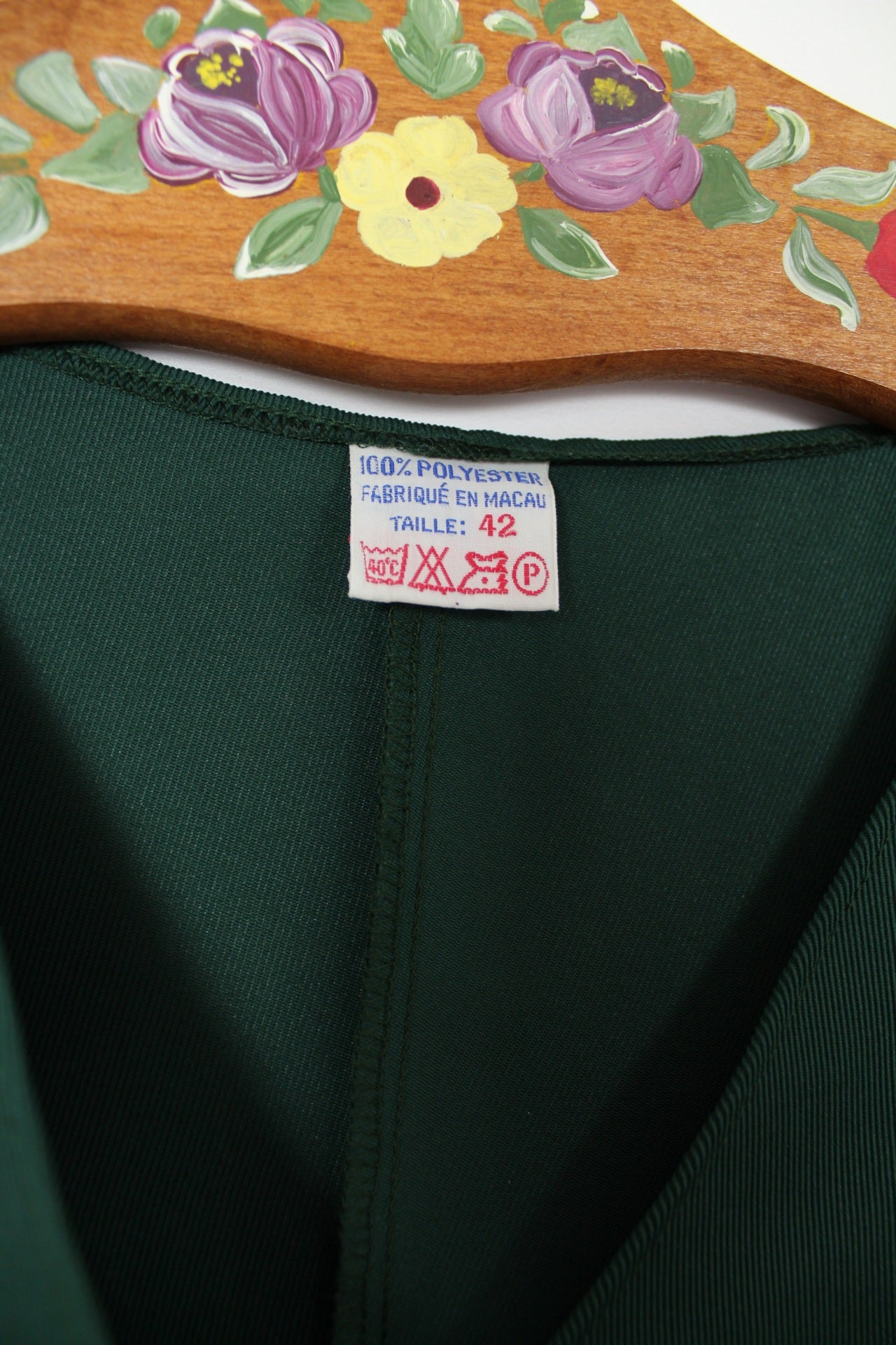 🌸🍒Robe vintage 90's vert sapin - coupe croisée - Taille 40🍒🌸
