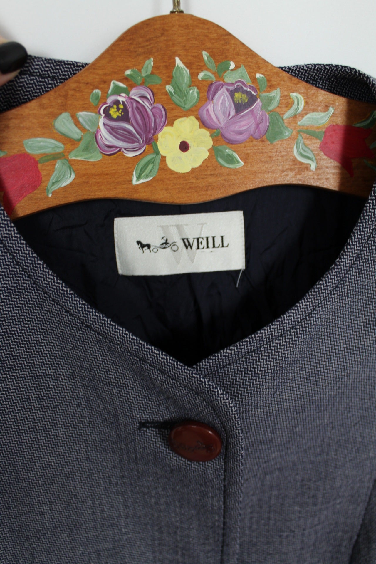 🌸🍒Veste vintage Weill 80/90s en laine - boutons calèche iconiques - chic parisien - Taille 42/44🍒🌸
