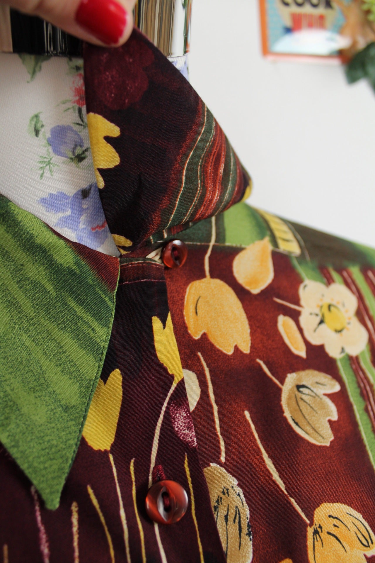 🌸Chemise vintage automnale Sandra B. Fleurie chic🍒