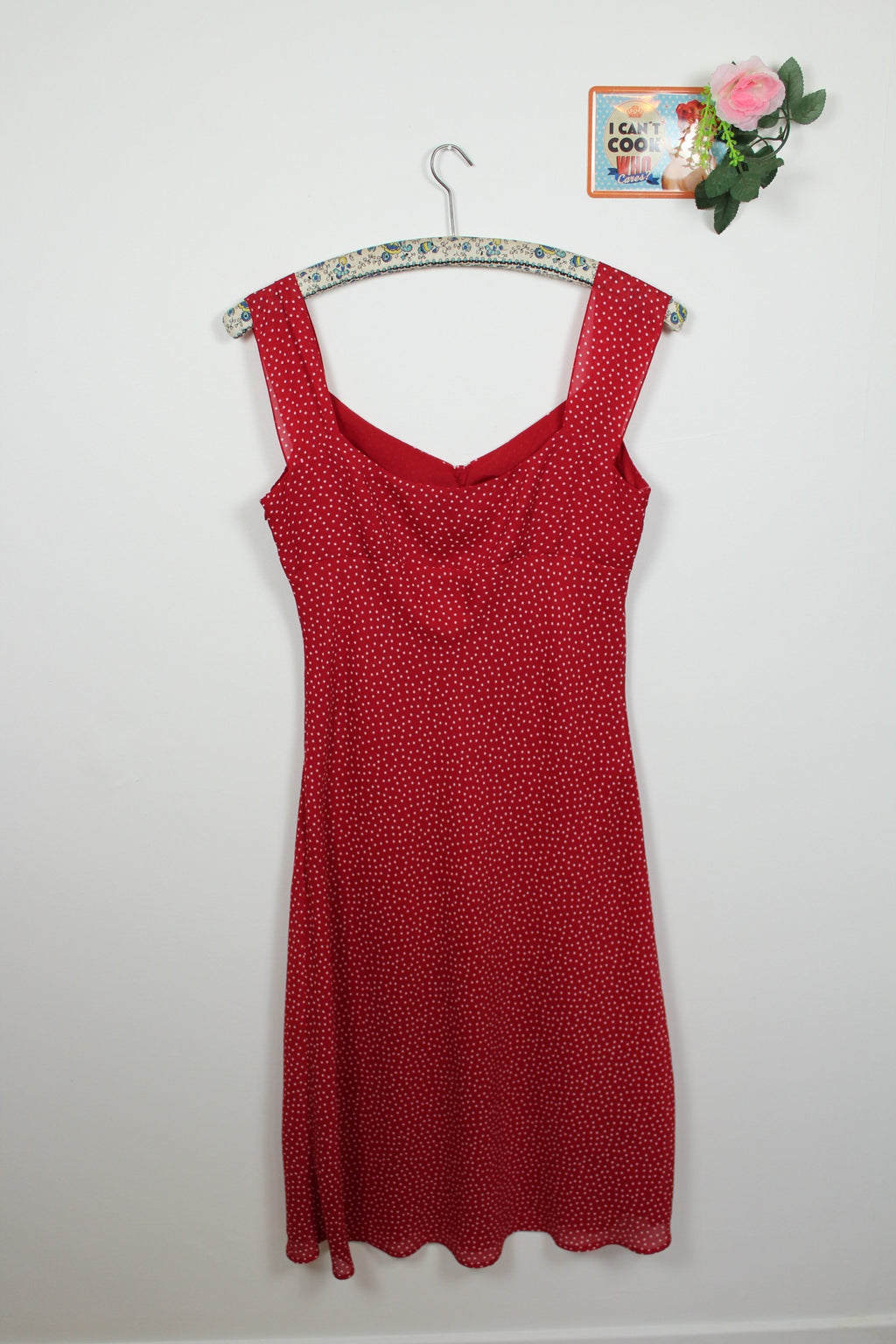 🌸Robe pin-up vintage 90's C&A Yessica - rouge à pois blancs chic 🍒