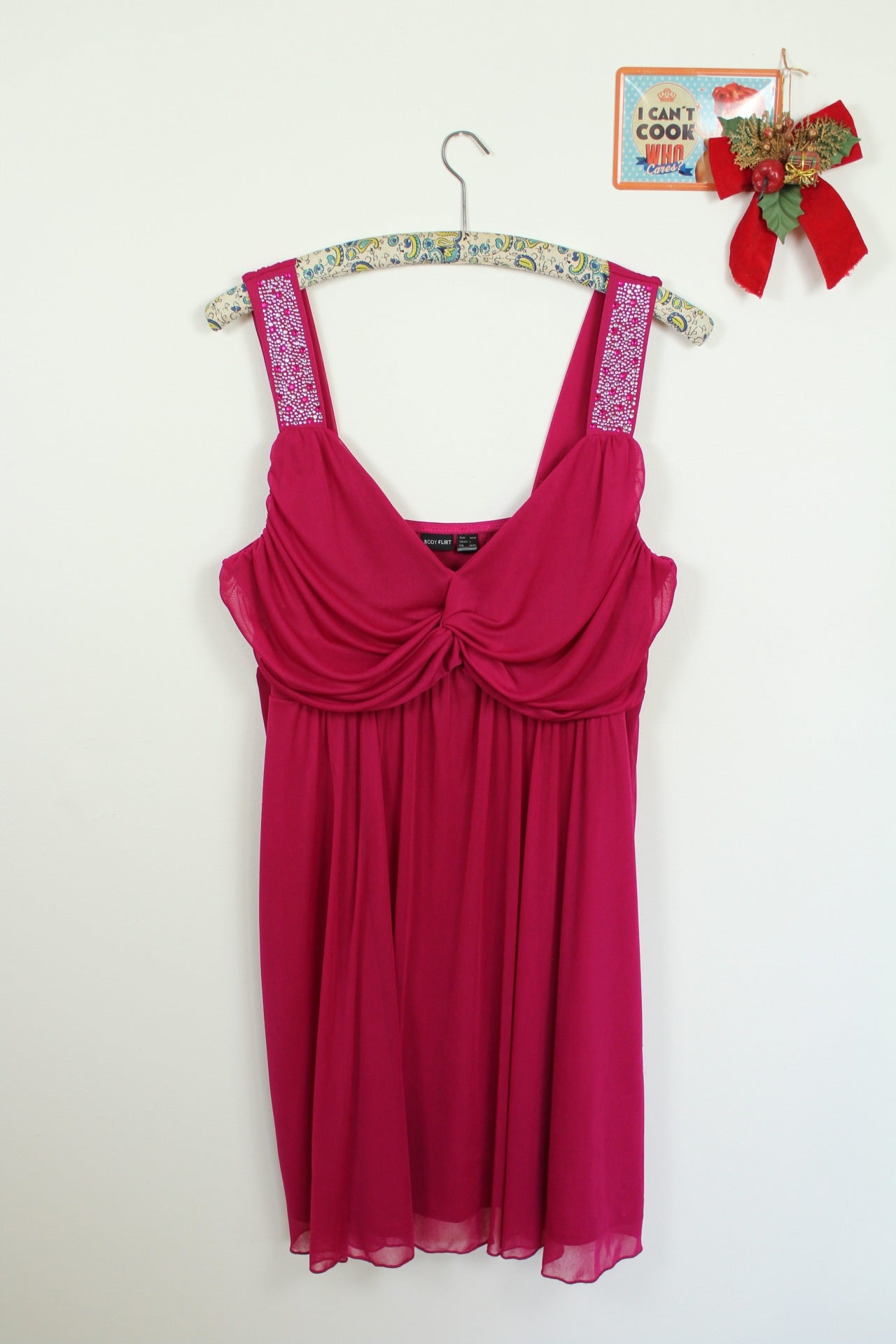 ✨Robe fuchsia Bodyflirt en voile doublé et strass - fêtes & soirées✨