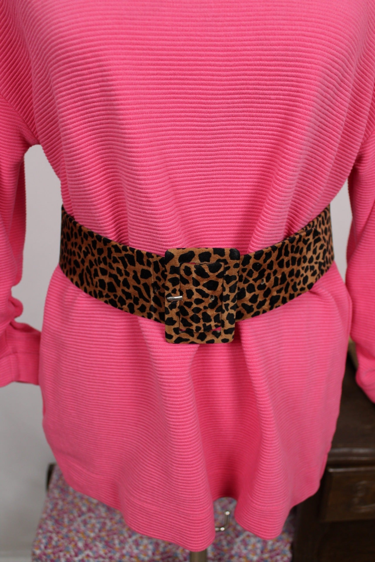 🌸🍒Ceinture vintage léopard 80/90's effet daim - Taille 85🍒🌸