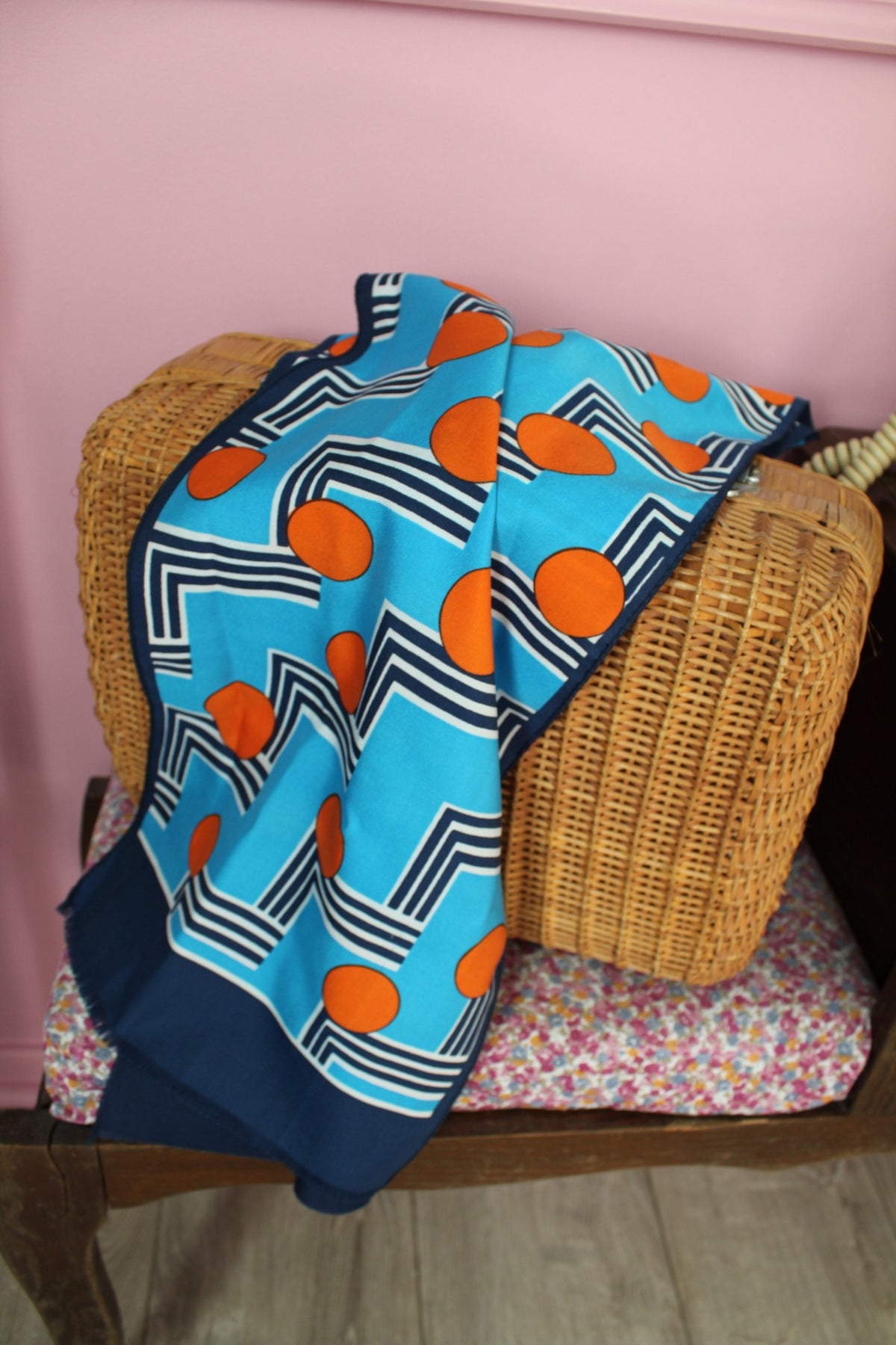 Foulard vintage années 70 formes géométriques pep's