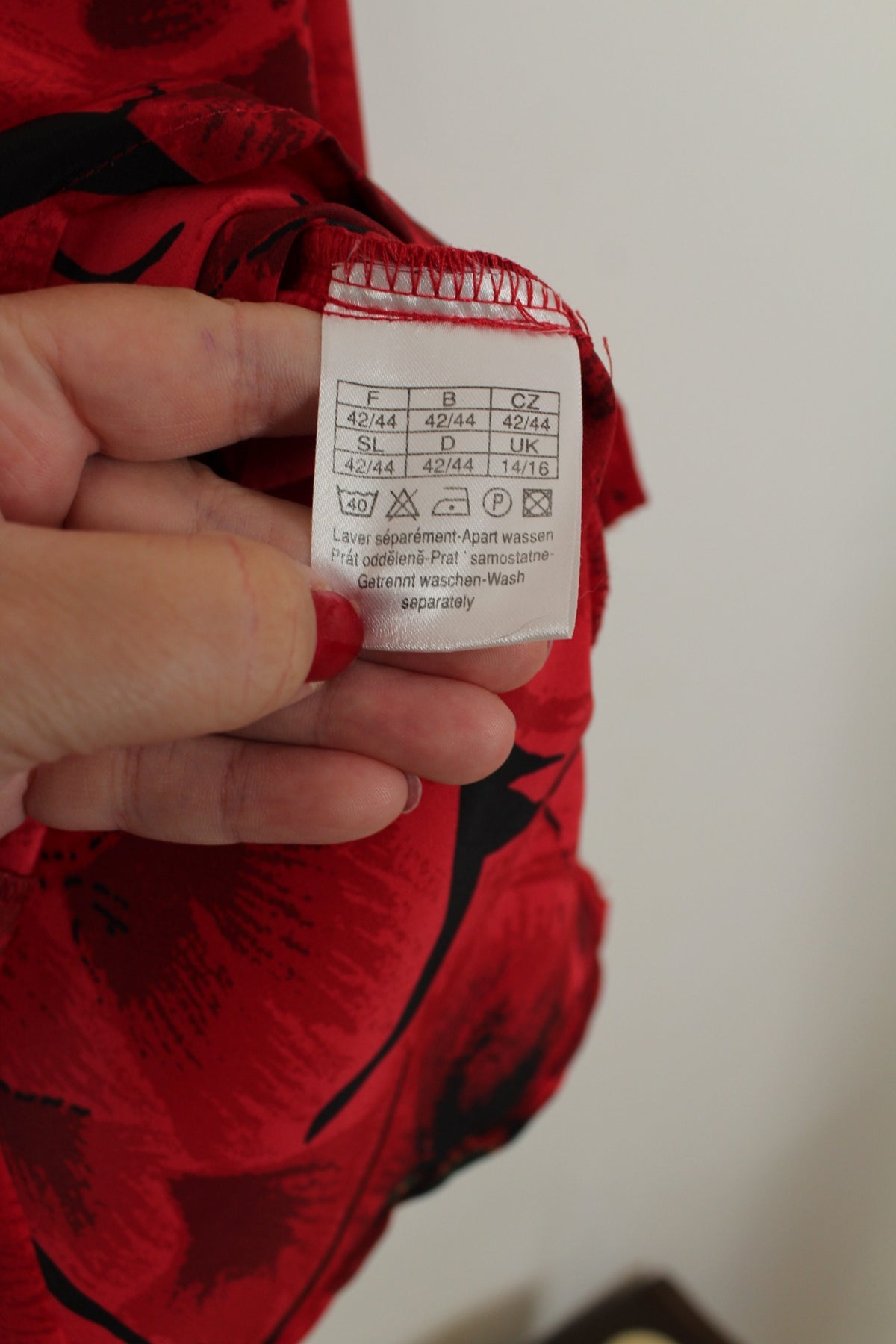 Chemise vintage années 80 romantique motif coquelicots - Taille 40/42
