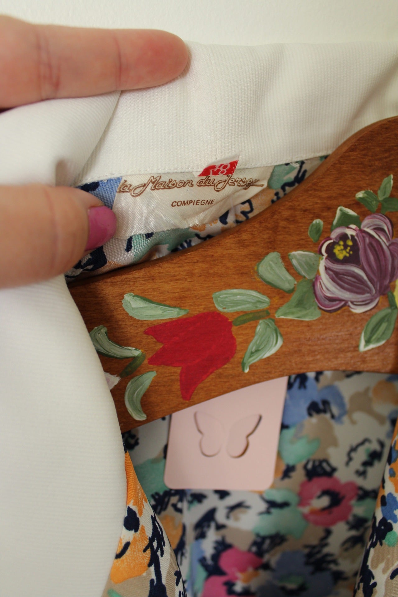 🍒🌸Chemisier vintage fleuri 70's à manches bouffantes - Maison du Jersey - Taille 42/44🌸🍒