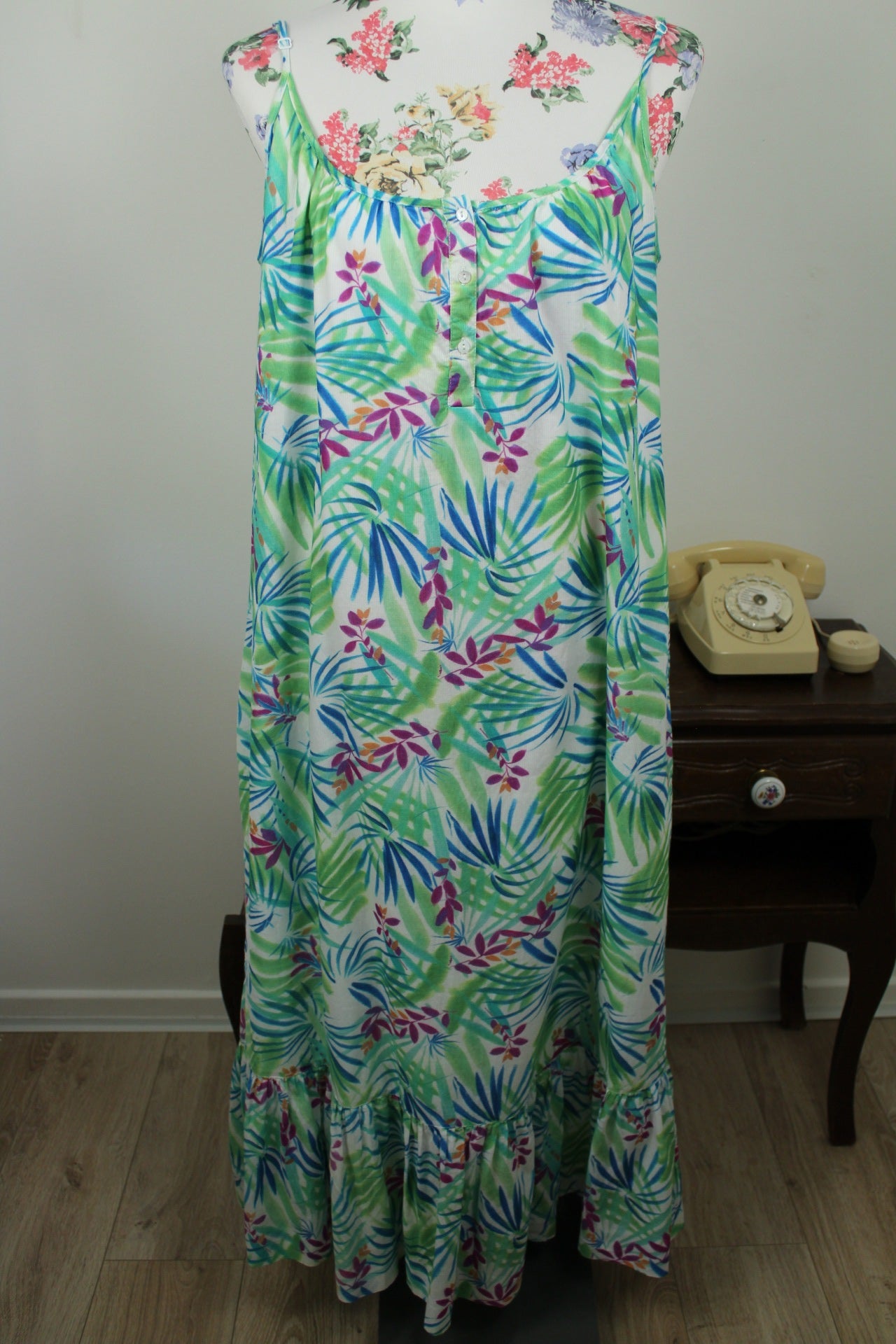 🌸🍒Robe longue tropicale Cyrillus 100% coton summer vibes - Taille 40/42🍒🌸