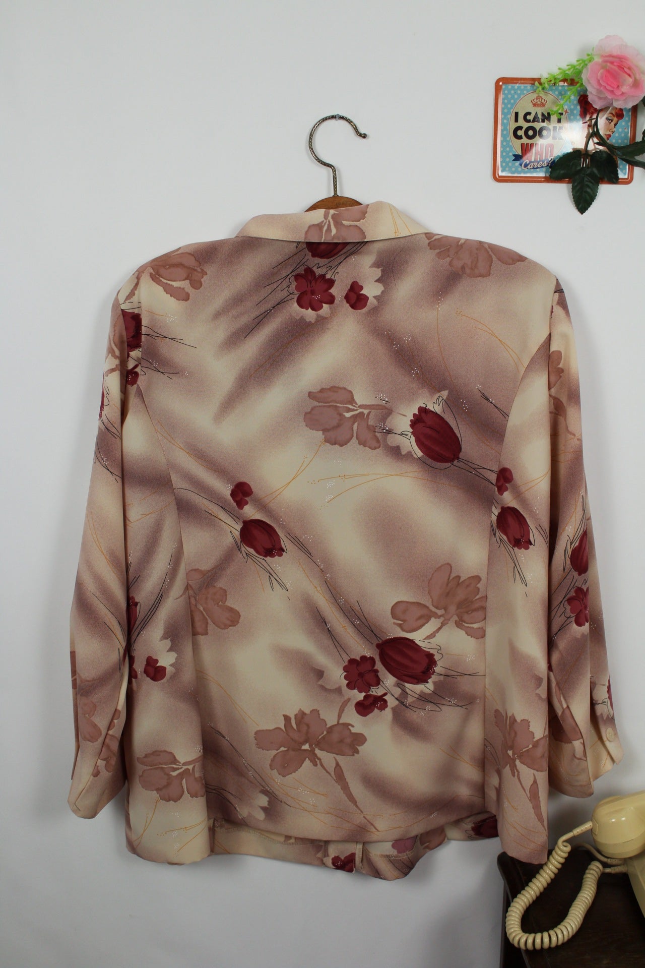 🍒🌸Chemise vintage Gevana 80/90s - fleurs et couleurs automnales - Taille 44/46🌸🍒