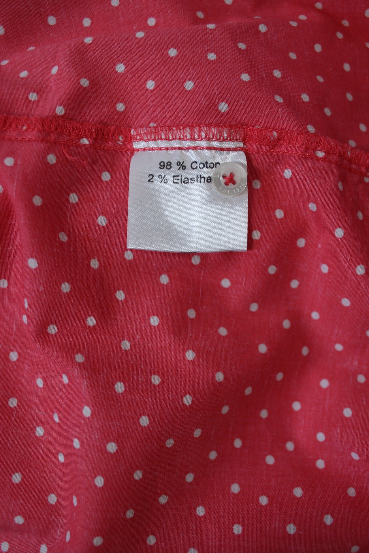 🌸🍒Chemise manches courtes vintage 90s/2000s rose bonbon à pois pin-up - Taille 42/44🍒🌸