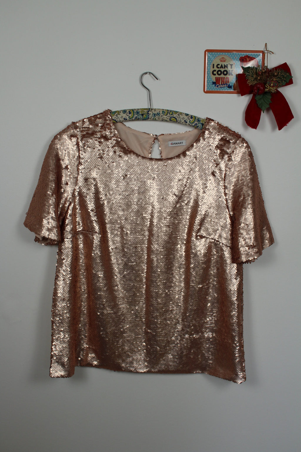 ✨Blouse vintage 90's à sequins champagne rosé Damart - soirées & fêtes✨