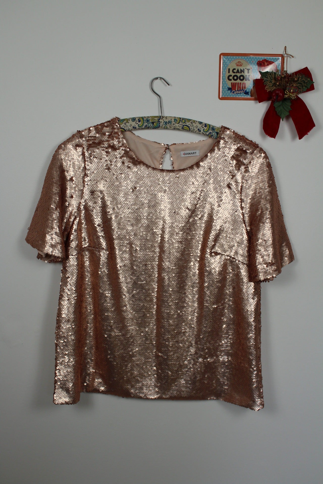 ✨Blouse vintage 90's à sequins champagne rosé Damart - soirées & fêtes✨