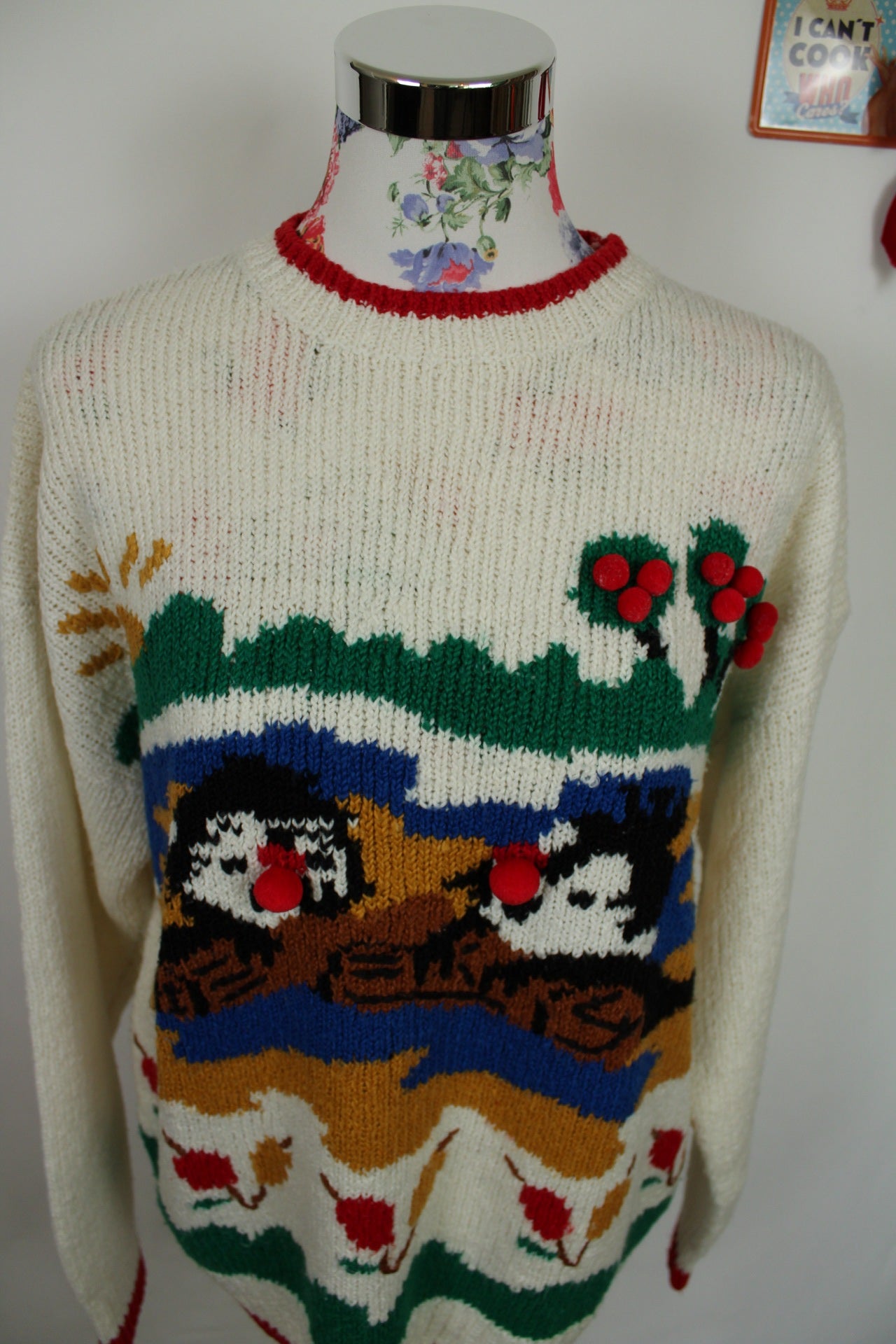 ✨Pull de Noël vintage 80's ultra original - esprit kitsch✨