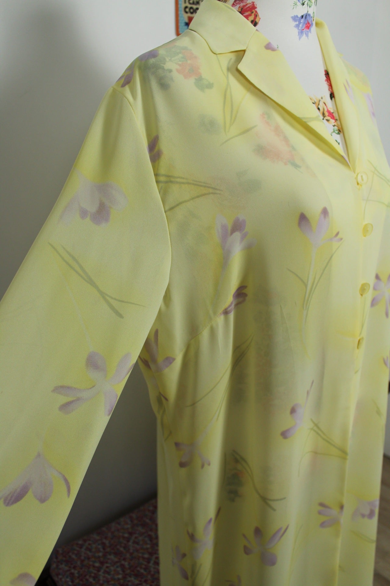 🍒🌸Sur-robe/chemise longue vintage 90s Gérard Pasquier - fluide, fleurie & ultra chic - Taille 42/44🌸🍒