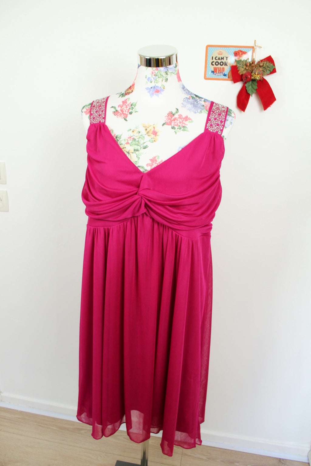 ✨Robe fuchsia Bodyflirt en voile doublé et strass - fêtes & soirées✨