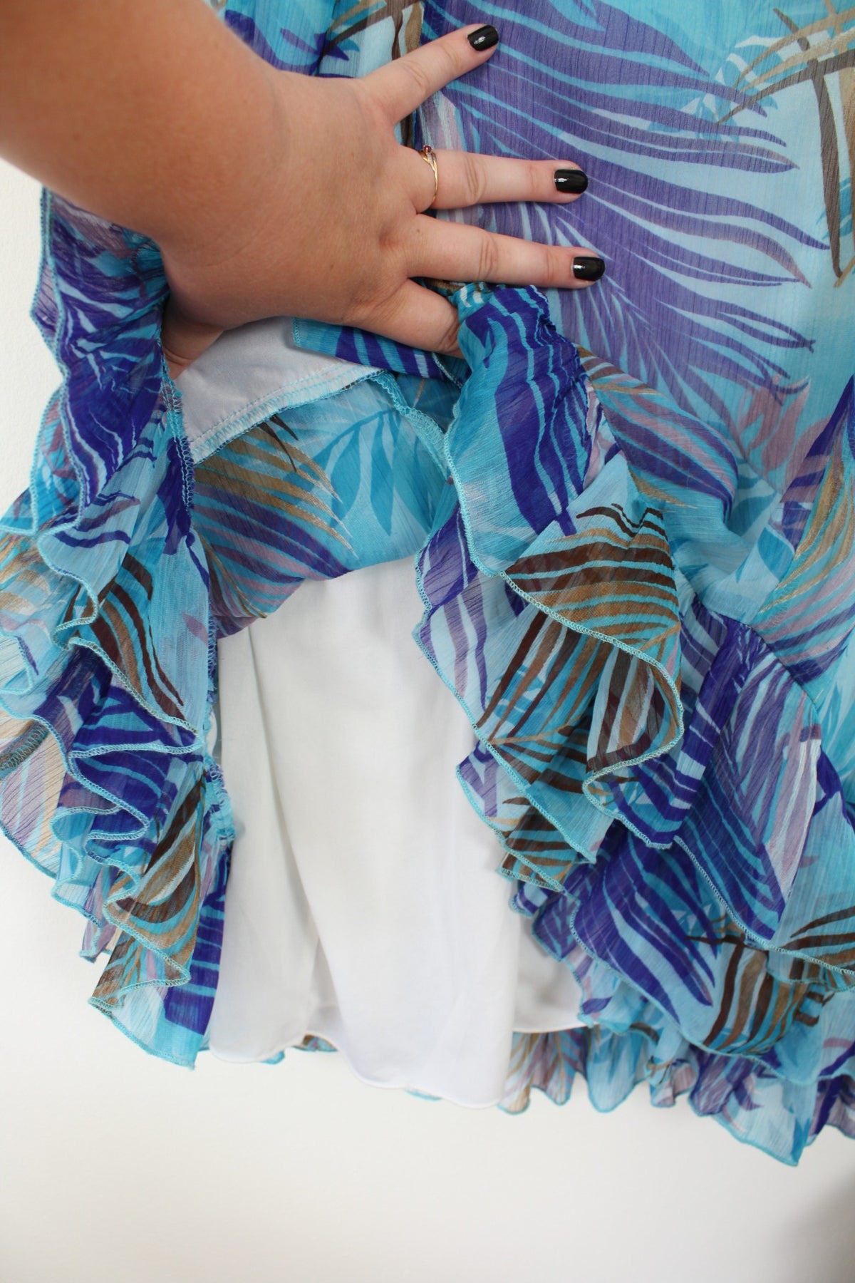 🌸🍒Robe vintage années 90 esprit tropicale & volants - Taille 38🍒🌸
